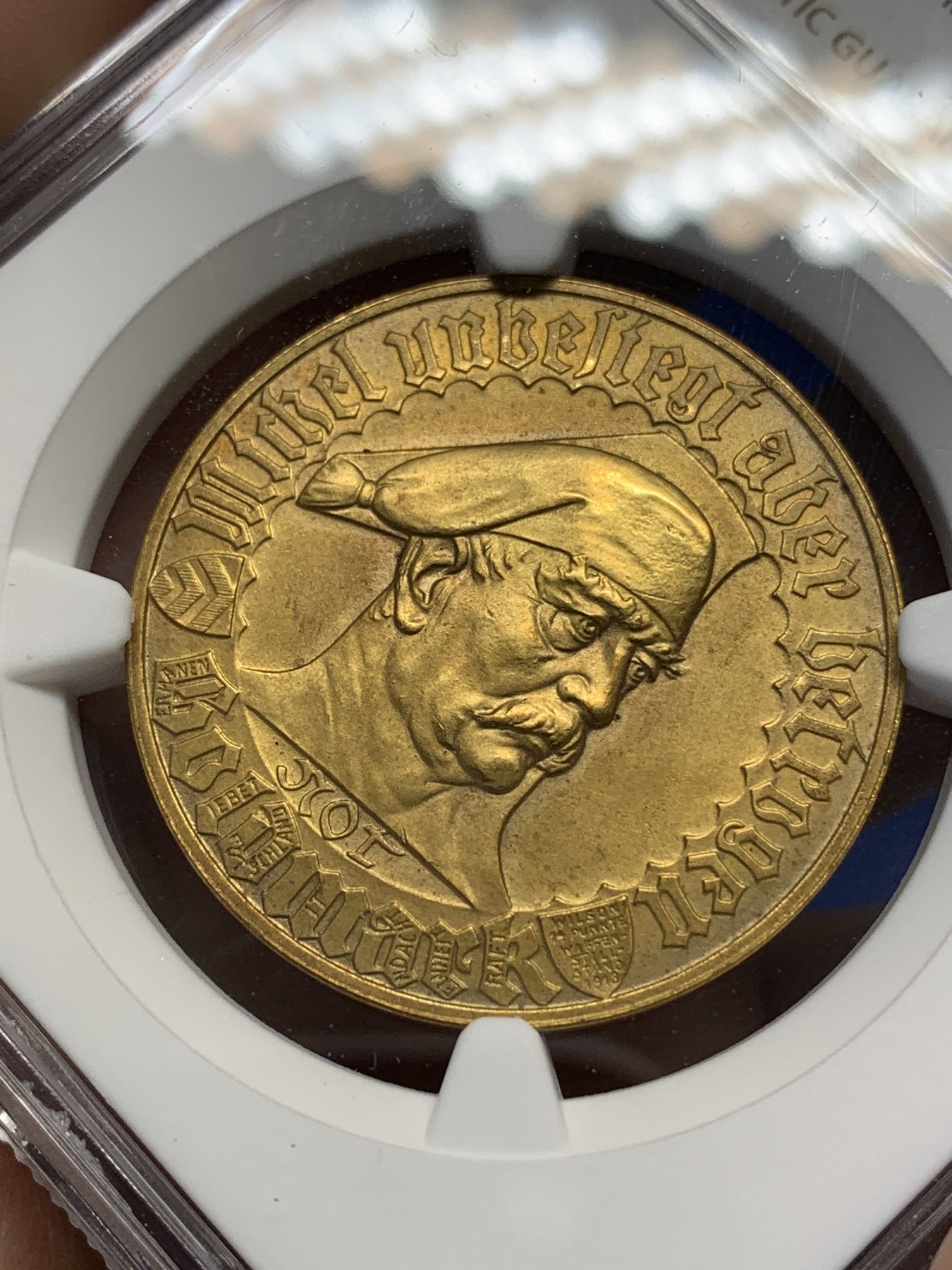 《竞宝斋》第196场-周日，周一 2场 (全场包邮) NGC-UNCD 1923年德国紧急状态时期比勒菲尔德金马克 未见清洗 状态好