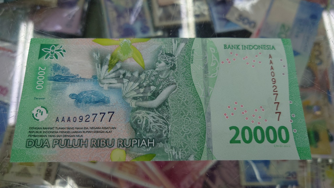 【世界钱币】精选微拍第68期暨2023年第十五期 各类豹子狮子老虎号超低价起拍【早出价很可能最终就得了】 2022年印度尼西亚20000卢比 AAA冠豹子号777 全新绝品