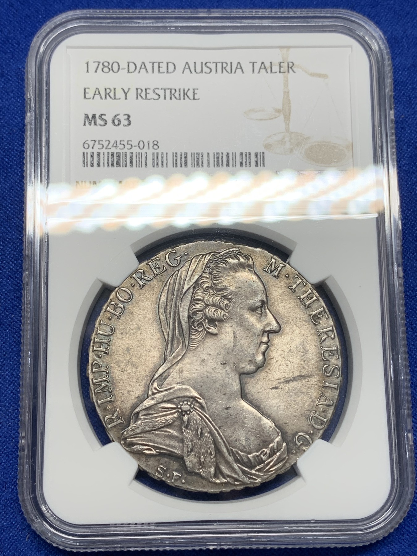 《竞宝斋》第196场-周日，周一 2场 (全场包邮) NGC-MS63 奥地利1780年大奶妈银币 H58二战前铸造 双须小尺寸版