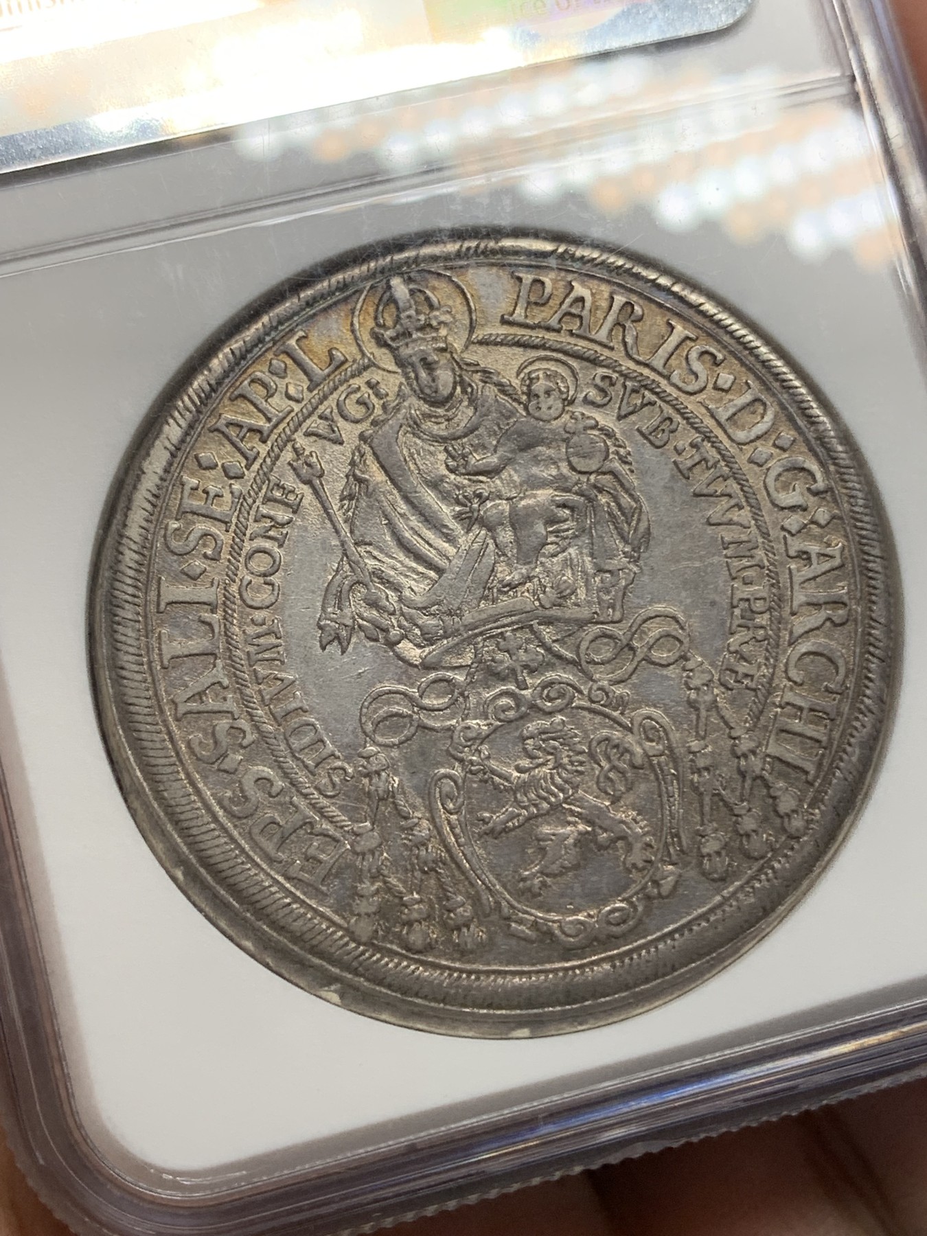 《竞宝斋》第196场-周日，周一 2场 (全场包邮) 骑字版 NGC-Au58 奥地利萨尔茨堡 1632/9年一泰勒银币