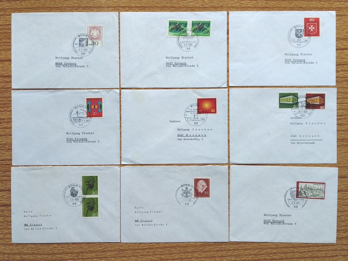 外国邮品第⑦场（秒杀） 德国60年代纪念邮封9个（秒杀）