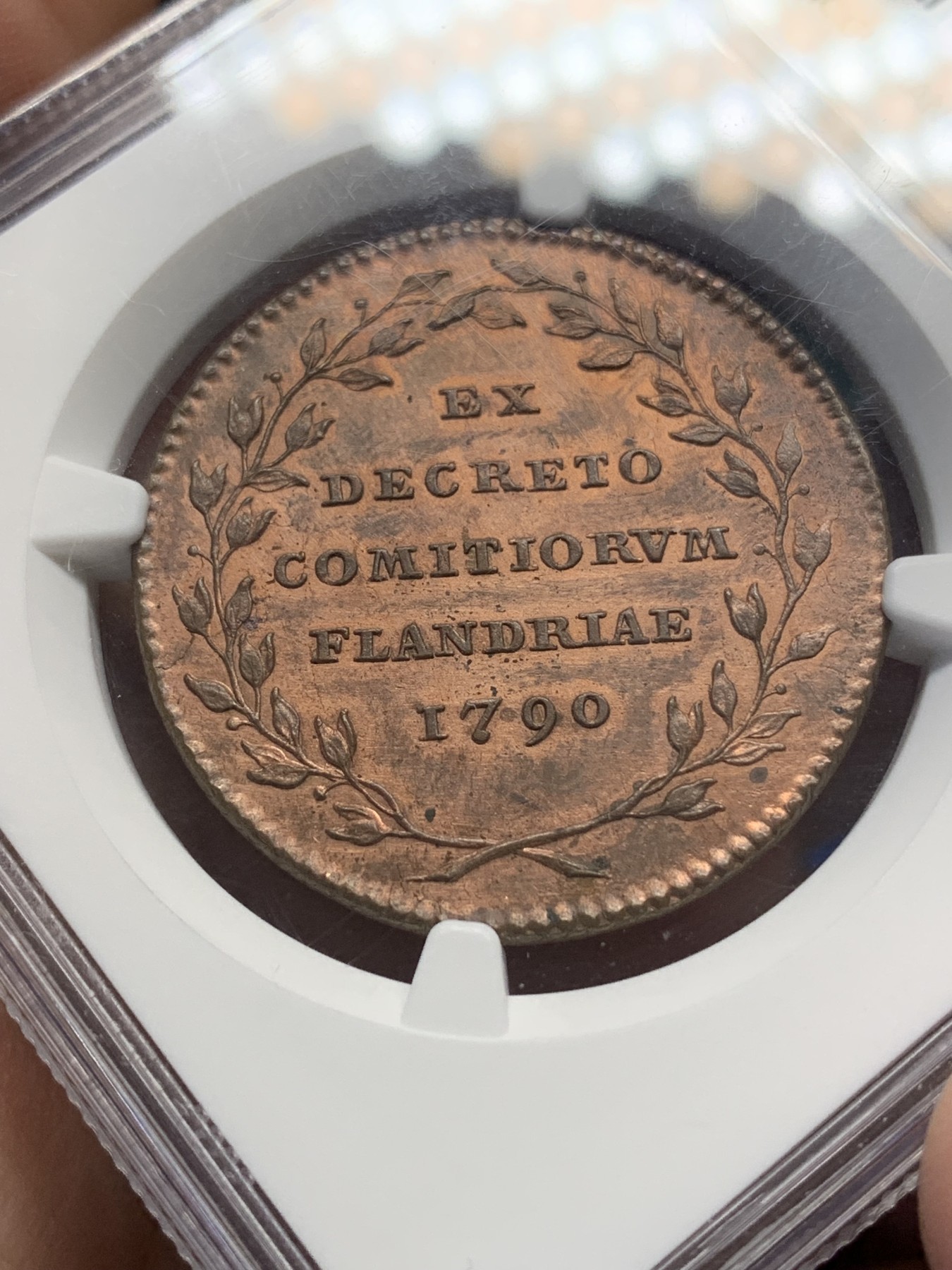 《竞宝斋》第196场-周日，周一 2场 (全场包邮) NGC UNC奥地利1790双面文字代用铜币