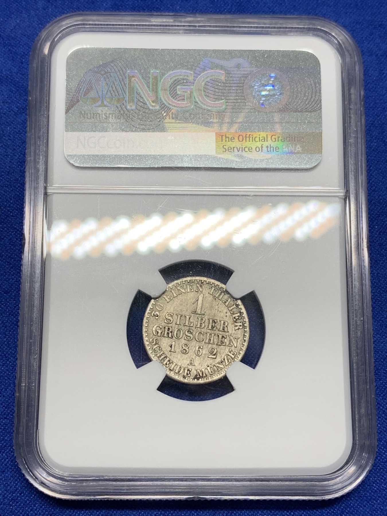 《竞宝斋》第196场-周日，周一 2场 (全场包邮) NGC AUD 德国1862A普鲁士威廉一世1SG银币