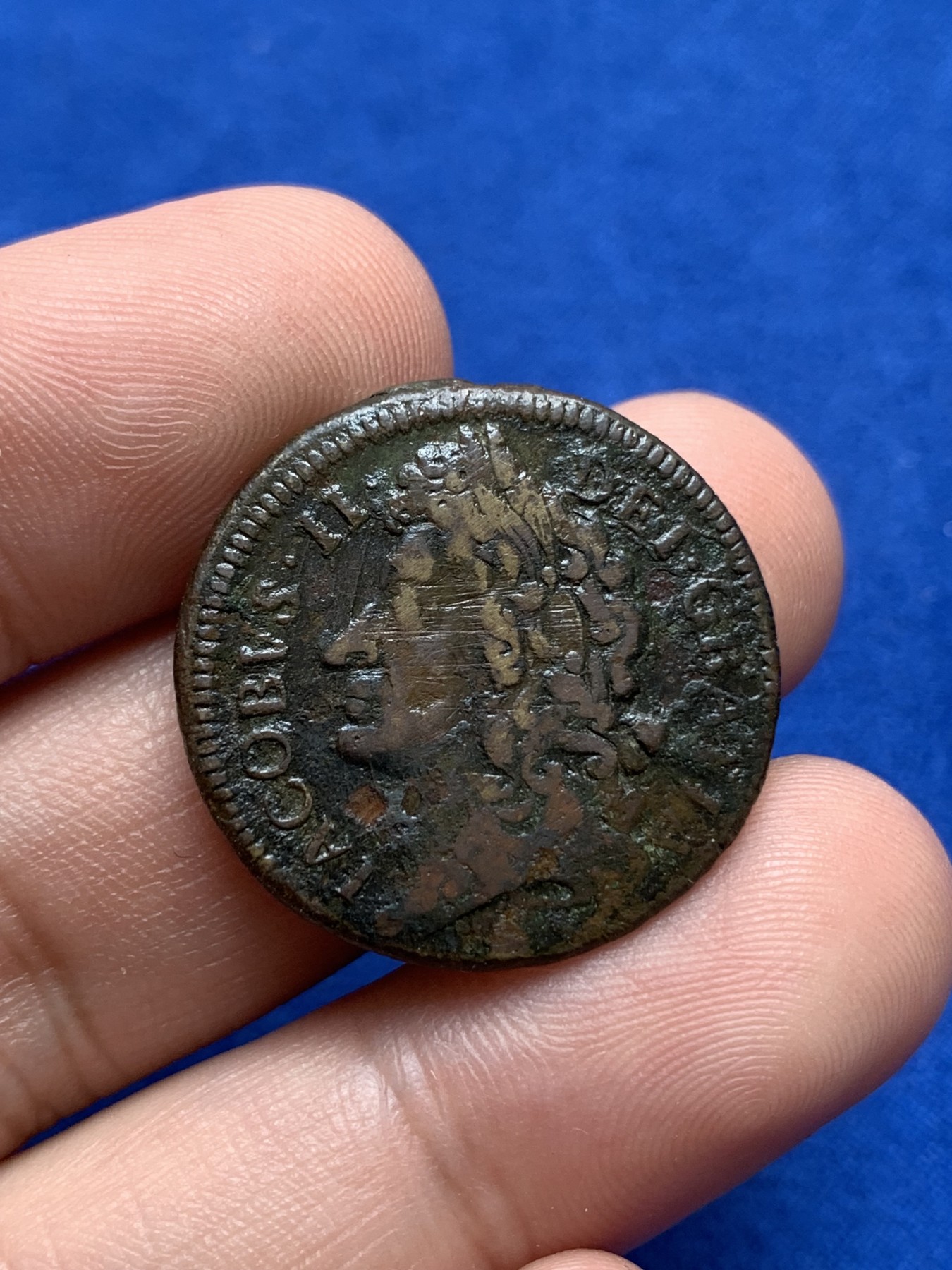 《竞宝斋》第196场-周日，周一 2场 (全场包邮) 英国詹姆斯二世1689枪币1先令铜币