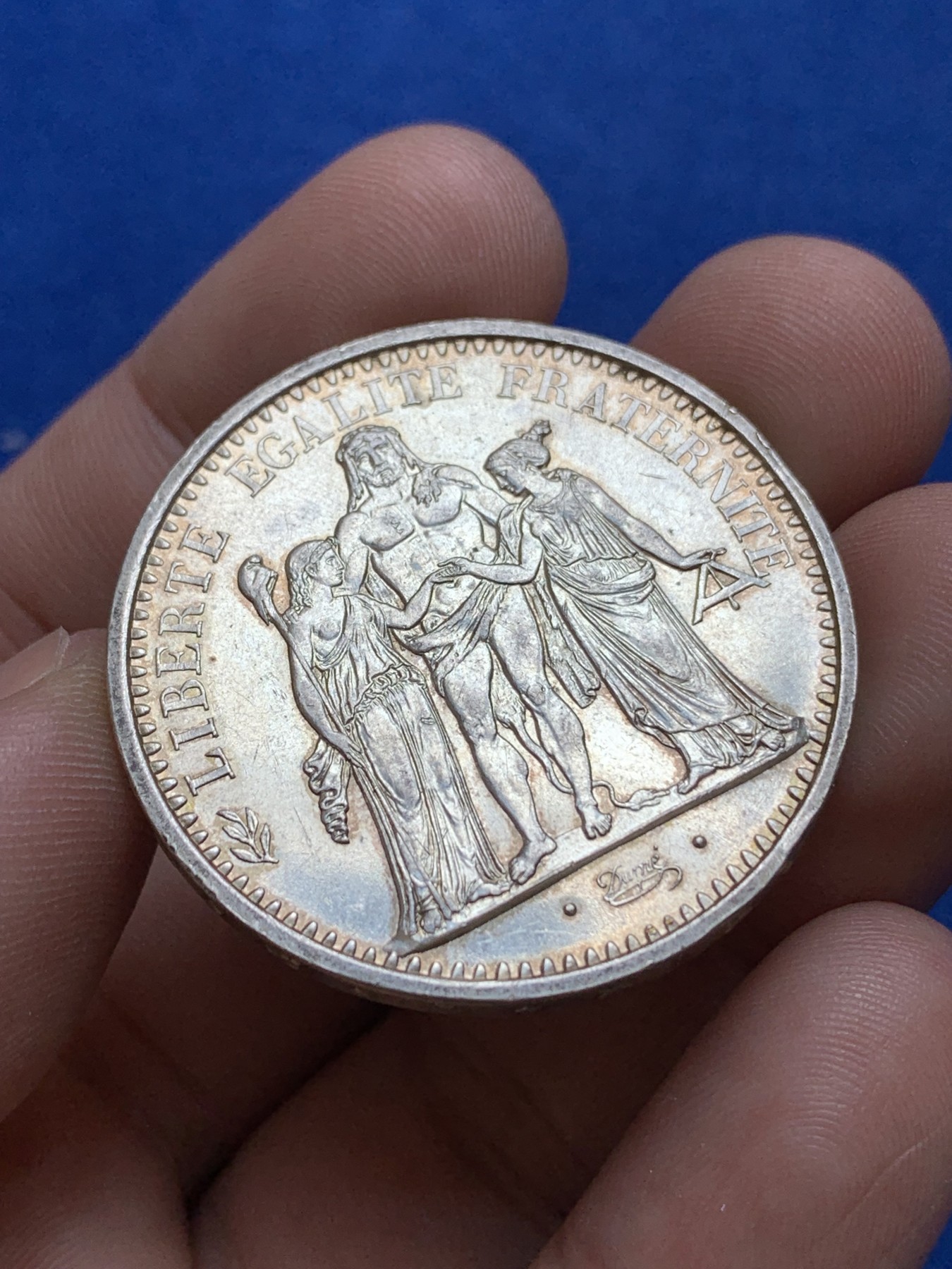 《竞宝斋》第196场-周日，周一 2场 (全场包邮) 法国1967年大力神10法郎银币 未使用品