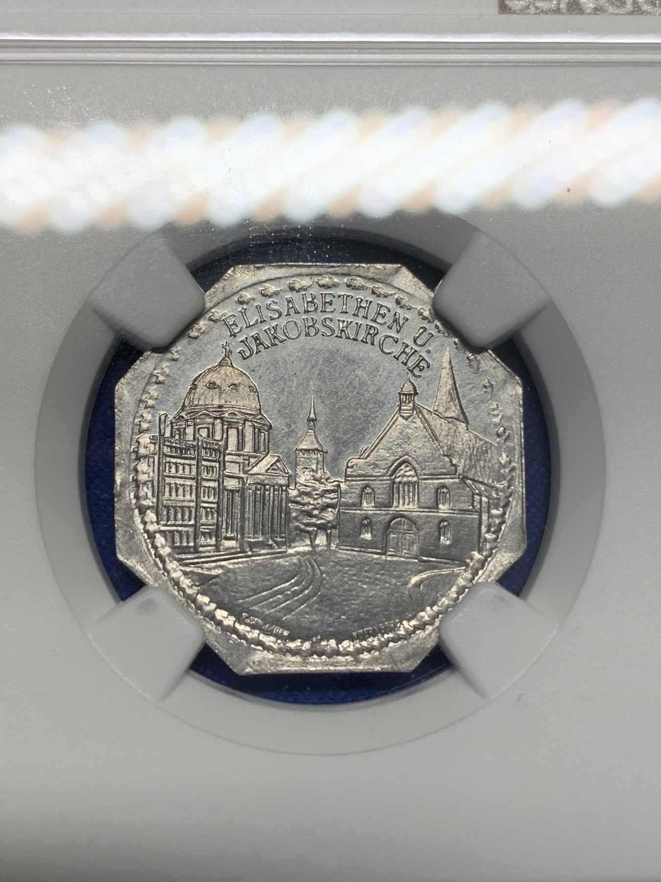 《竞宝斋》第196场-周日，周一 2场 (全场包邮) NGC-MS64 1920年德国紧急状态时期纽伦堡20芬尼 景观代币