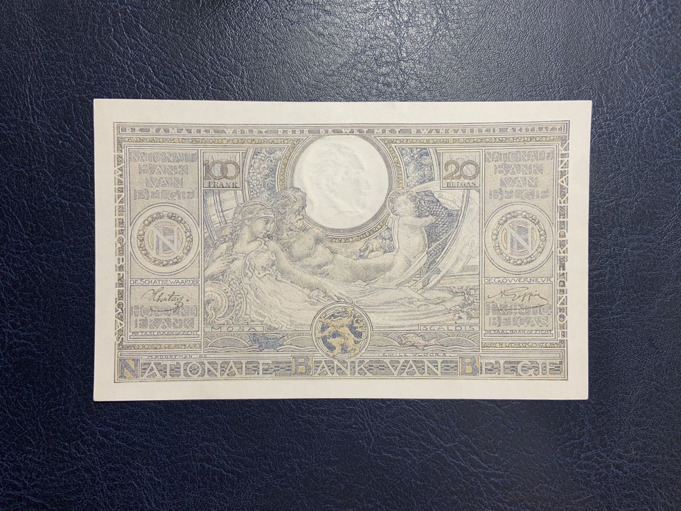 收藏联盟Quantum Auction 第288期拍卖 (已更新) 比利时1943年100法郎(等值20比利) 品相AU+ 大票幅