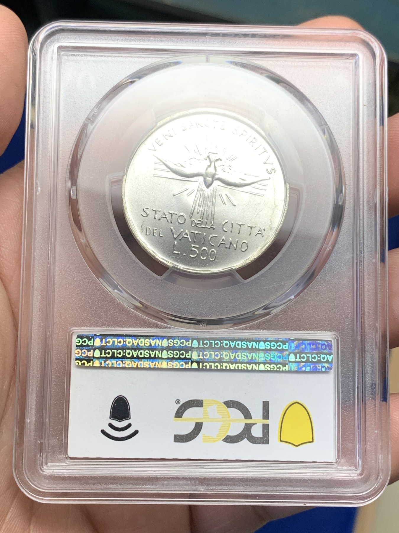 《竞宝斋》第196场-周日，周一 2场 (全场包邮) PCGS金盾 MS66 梵蒂冈1978年教皇缺位500里拉银币