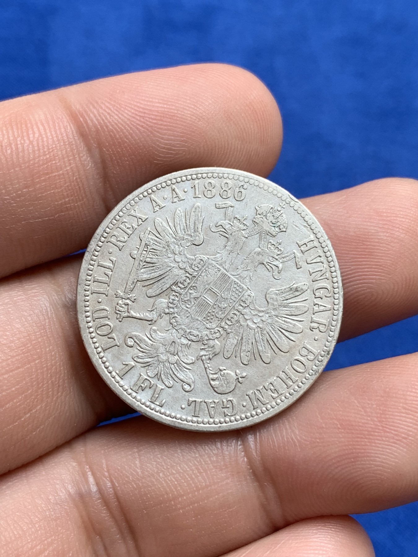 《竞宝斋》第196场-周日，周一 2场 (全场包邮) 奥匈帝国1886年1福林银币 原味流通 少见品种