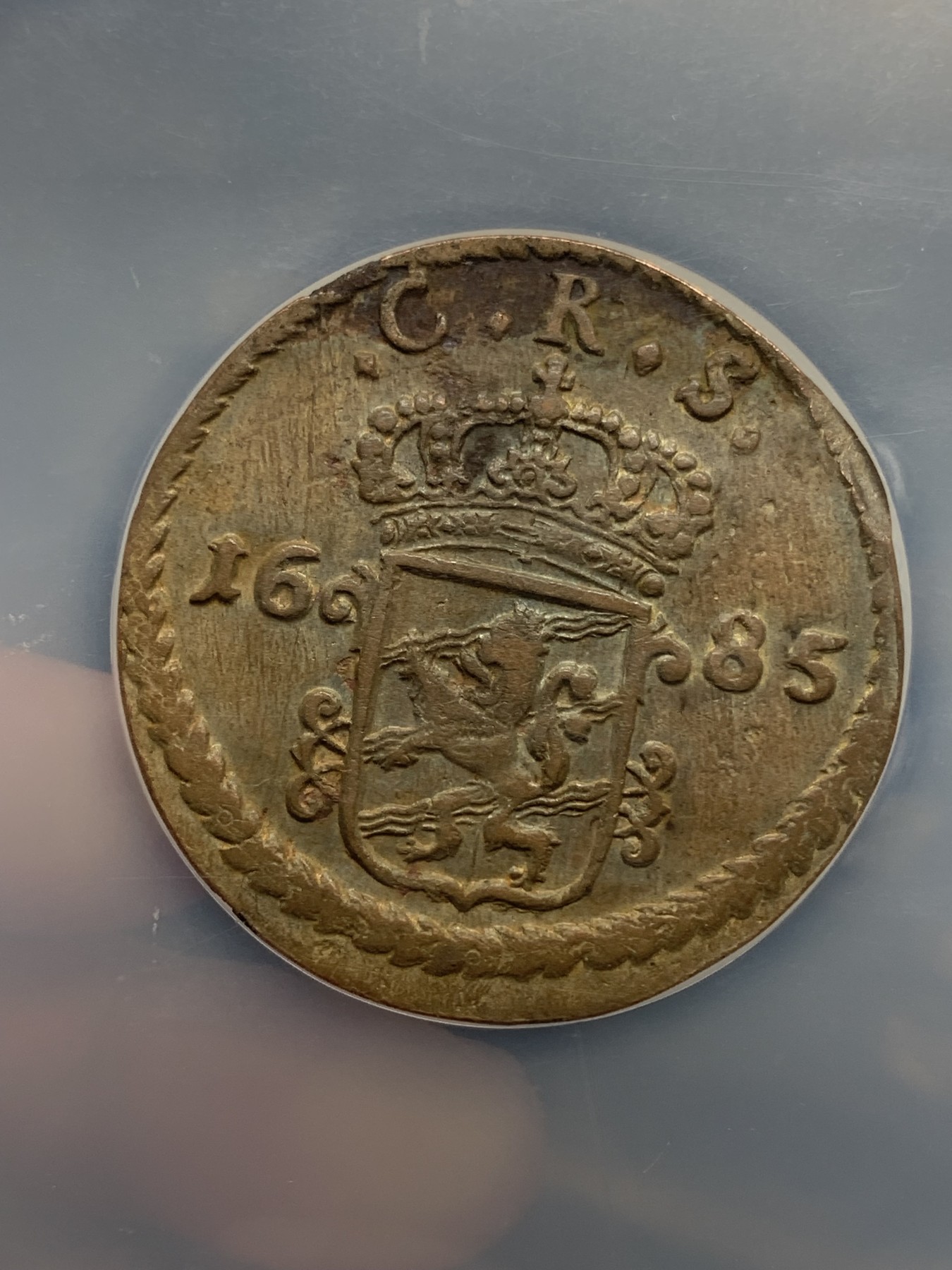 《竞宝斋》第196场-周日，周一 2场 (全场包邮) NGC AU  瑞典1685年1欧尔  早期北欧大铜币，非常少见，NGC大盒子封装