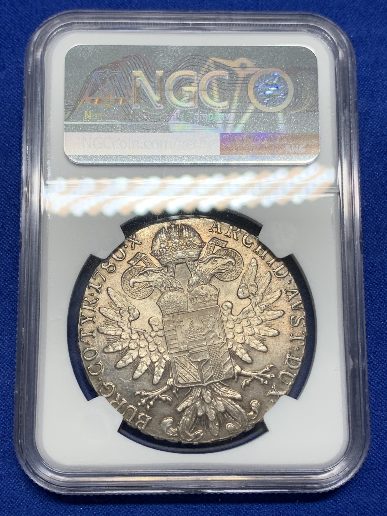 《竞宝斋》第196场-周日，周一 2场 (全场包邮) NGC-MS63 奥地利1780年大奶妈银币 H58二战前铸造 双须小尺寸版