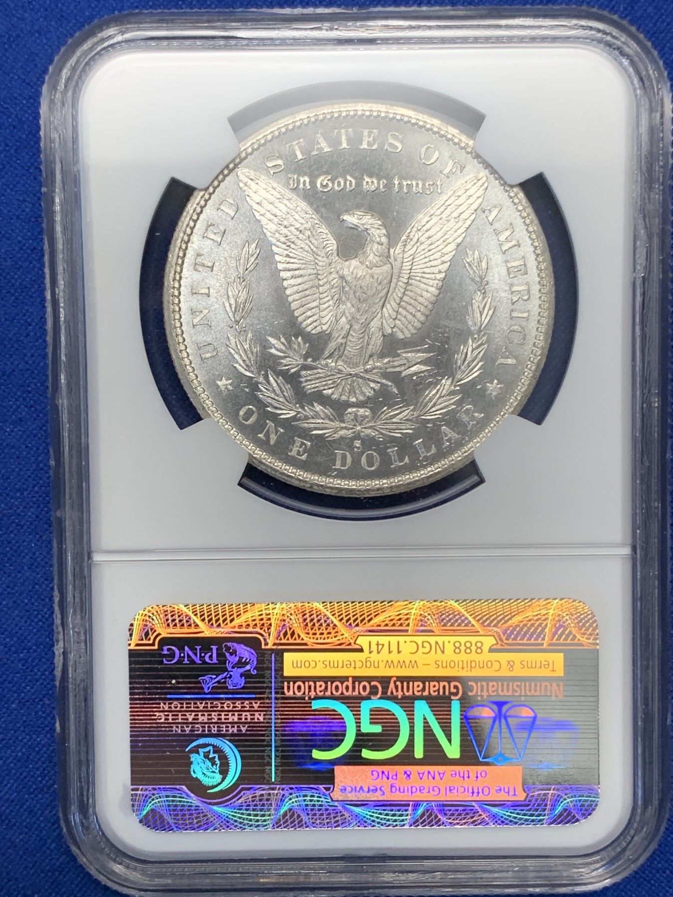 《竞宝斋》第196场-周日，周一 2场 (全场包邮) NGC-MS66PL 美国1880 摩根银币 美轮美奂 高等级分数