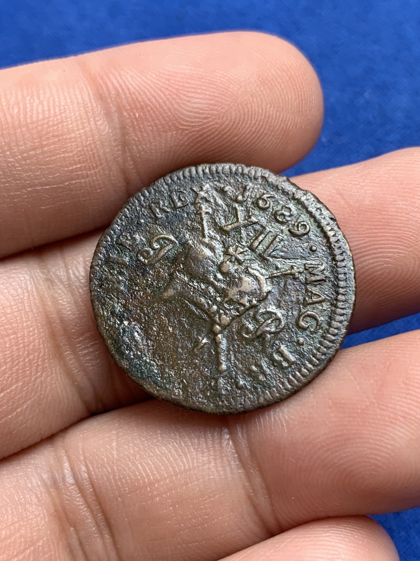 《竞宝斋》第196场-周日，周一 2场 (全场包邮) 英国詹姆斯二世1689枪币1先令铜币