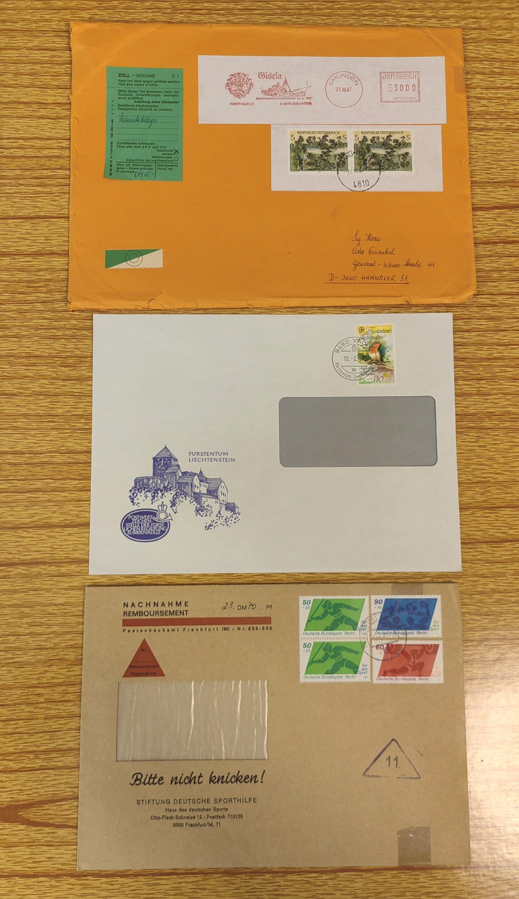 外国邮品第⑦场（秒杀） 奥地利&德国实寄大邮封（秒杀）