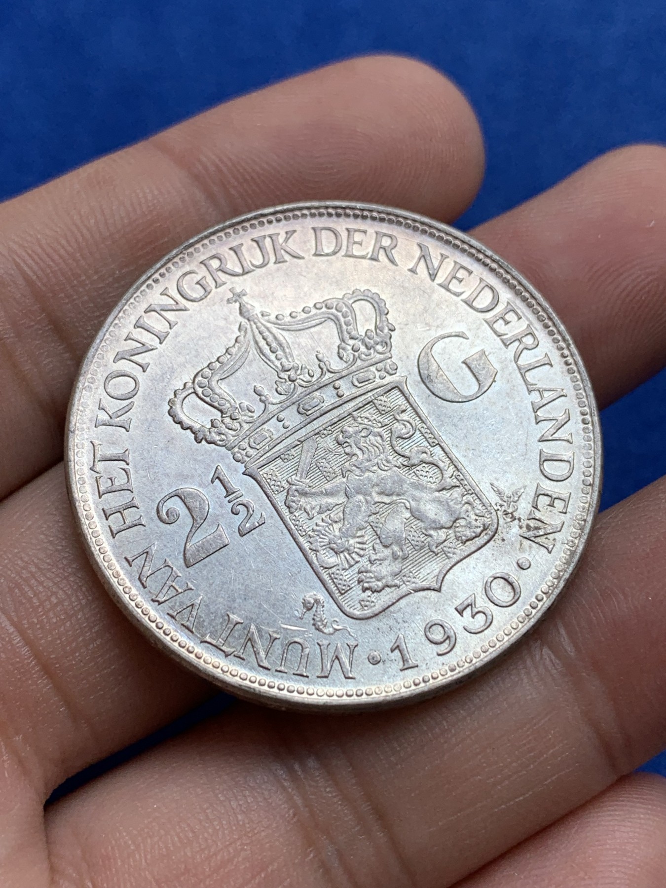 《竞宝斋》第196场-周日，周一 2场 (全场包邮) 荷兰1930年威廉明娜2.5盾大银币