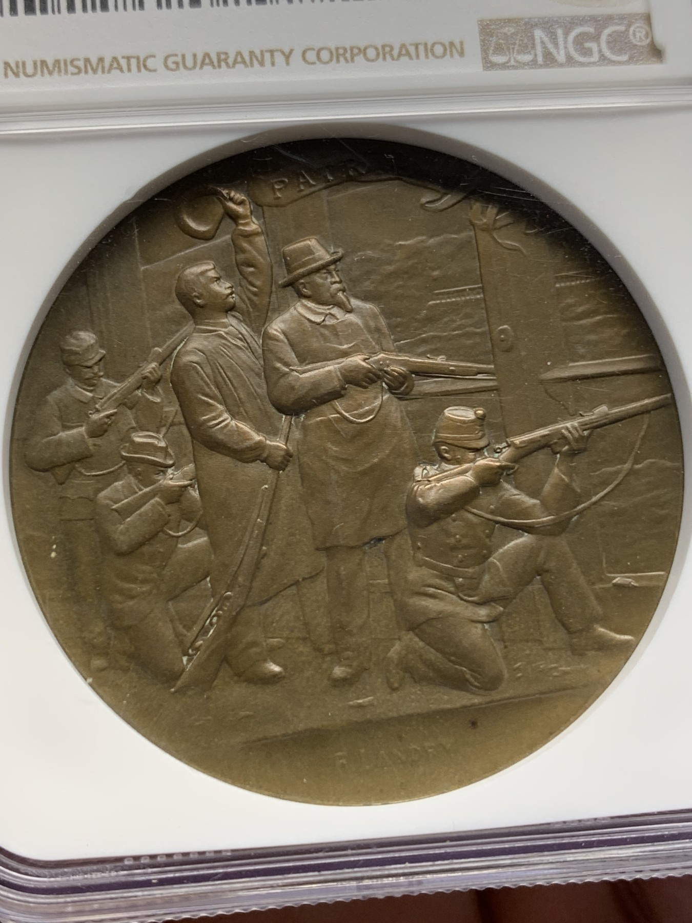 《竞宝斋》第196场-周日，周一 2场 (全场包邮) NGC MS65 瑞士纳沙泰尔射击节铜章 高分难得 加厚盒装