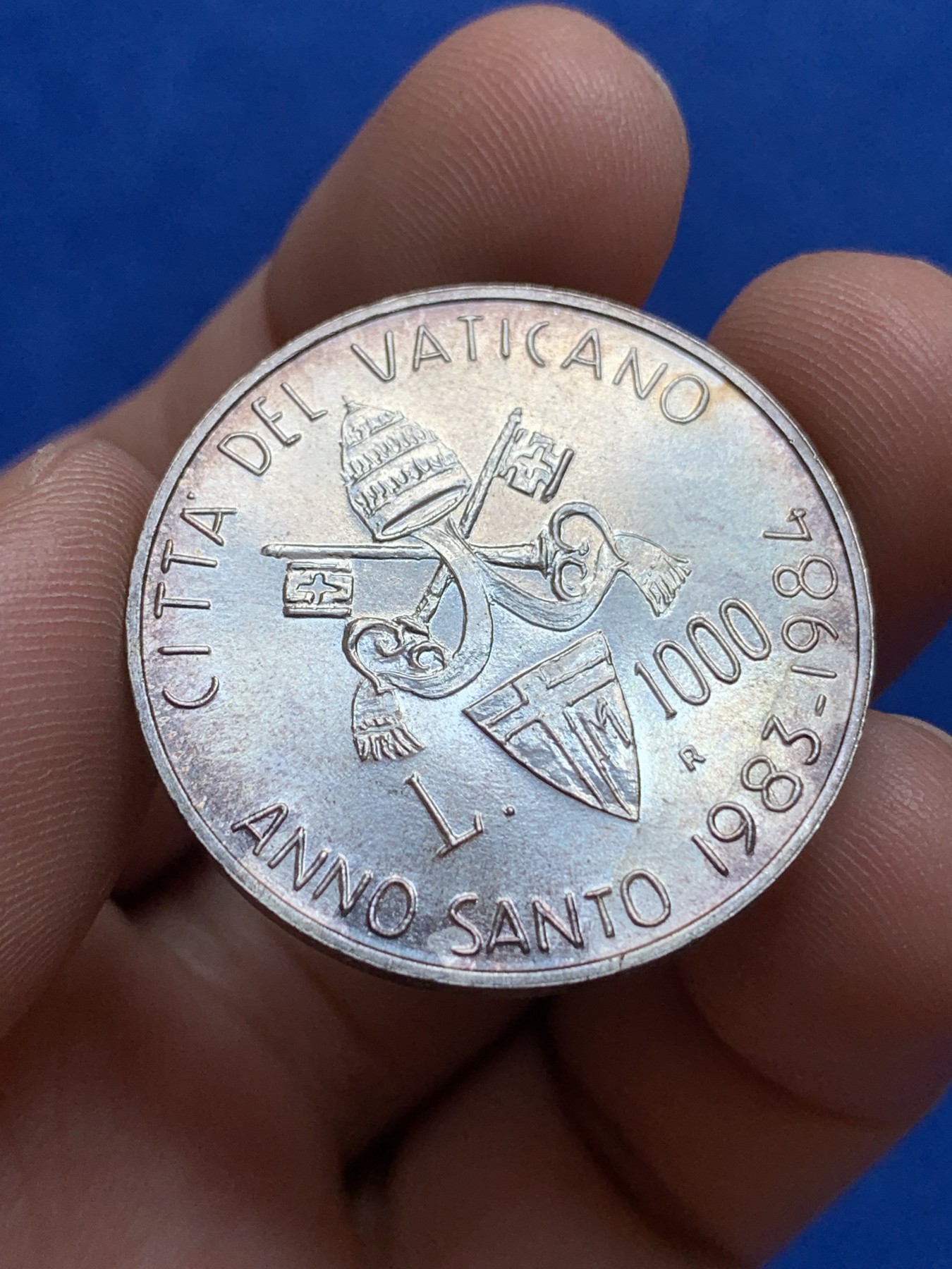 《竞宝斋》第196场-周日，周一 2场 (全场包邮) 圣马力诺教父1000里拉银币