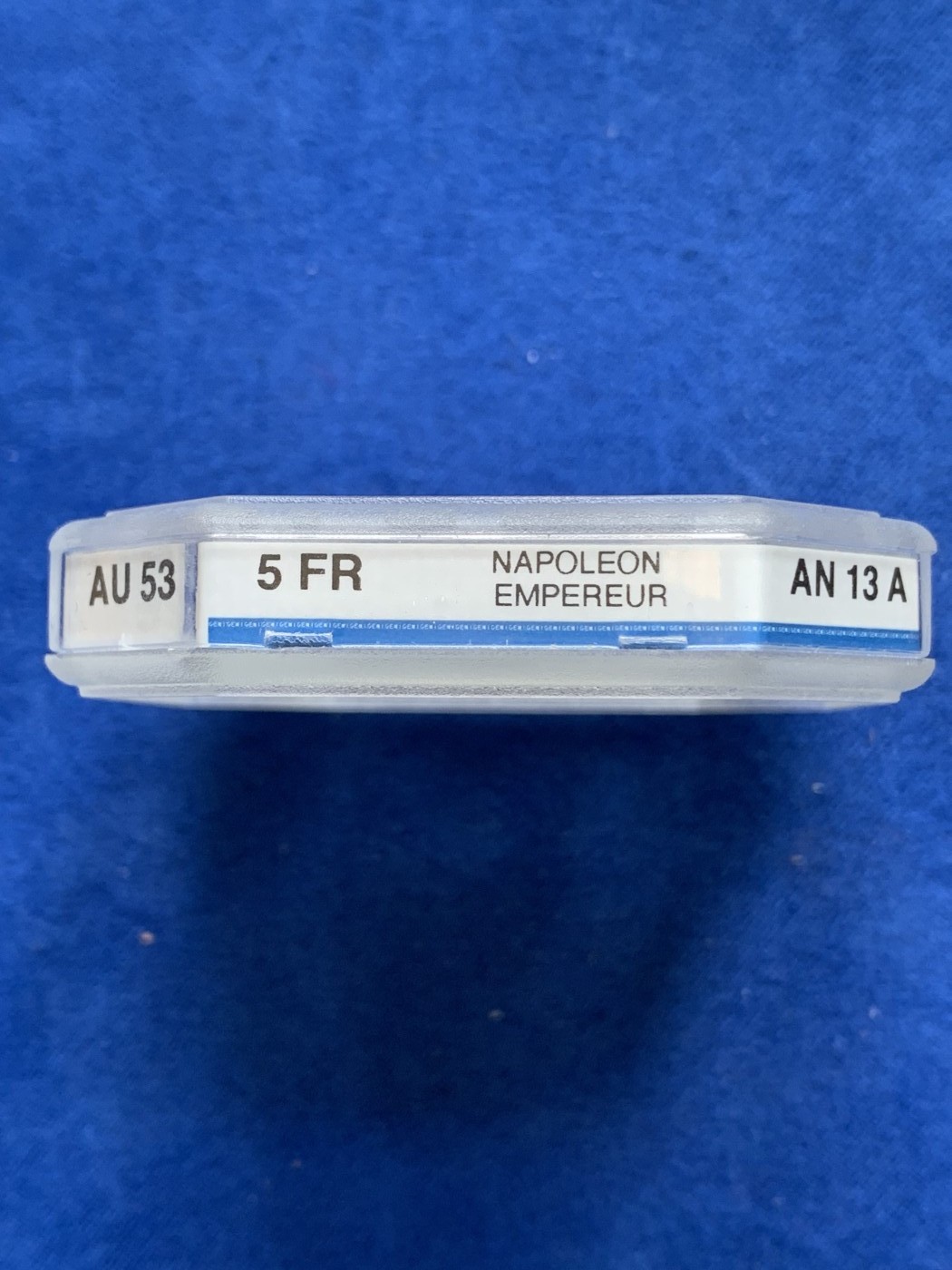 《竞宝斋》第196场-周日，周一 2场 (全场包邮) GENI AU53 法国 AN13A 拿破仑一世5法郎银币 打制清晰 状态好