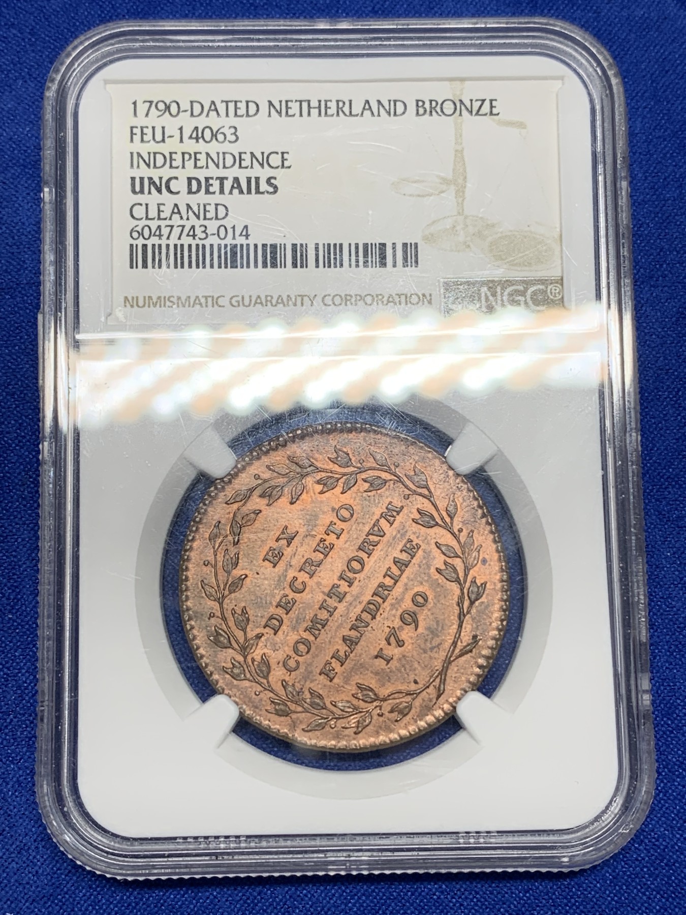 《竞宝斋》第196场-周日，周一 2场 (全场包邮) NGC UNC奥地利1790双面文字代用铜币