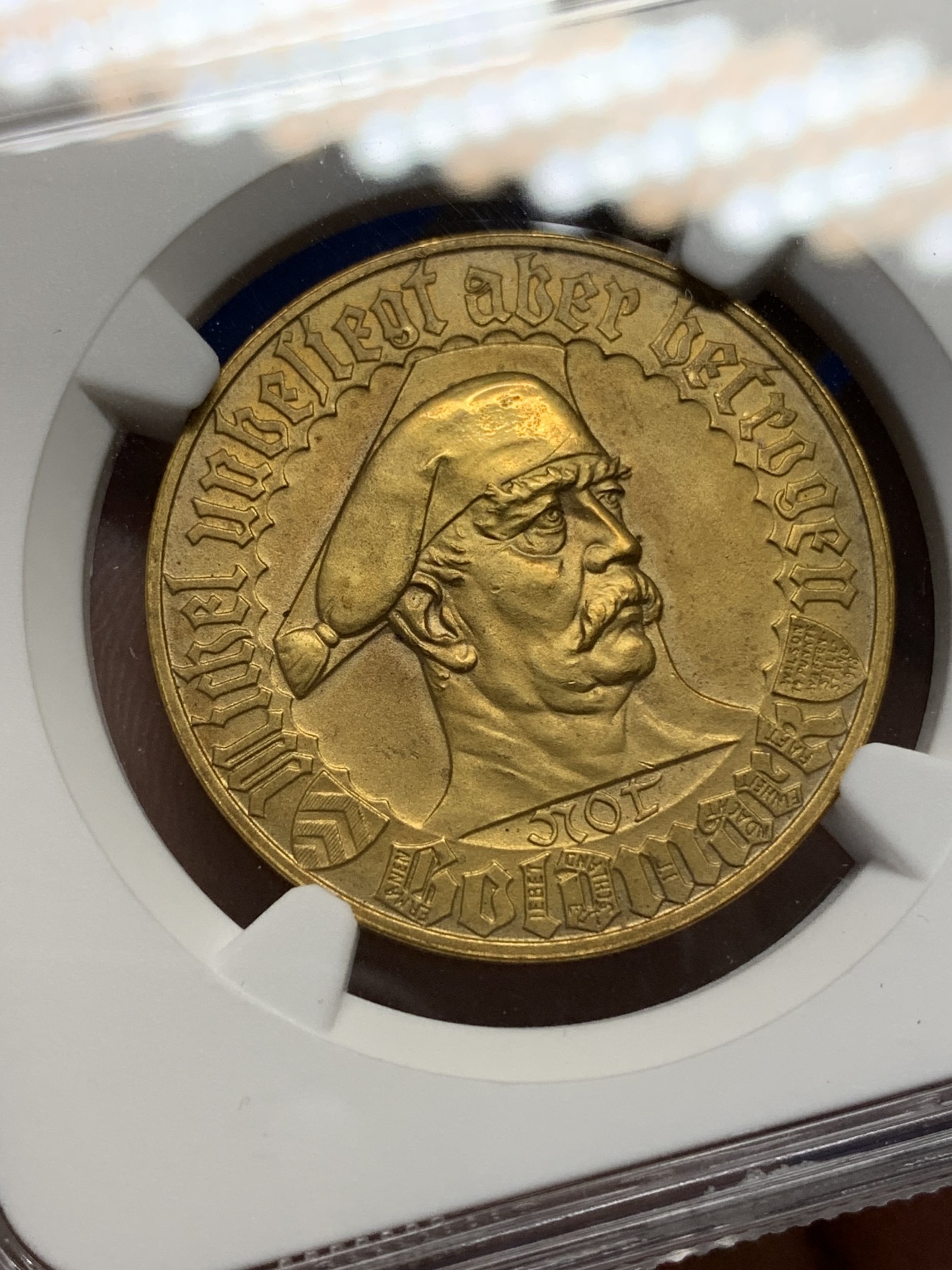 《竞宝斋》第196场-周日，周一 2场 (全场包邮) NGC-UNCD 1923年德国紧急状态时期比勒菲尔德金马克 未见清洗 状态好