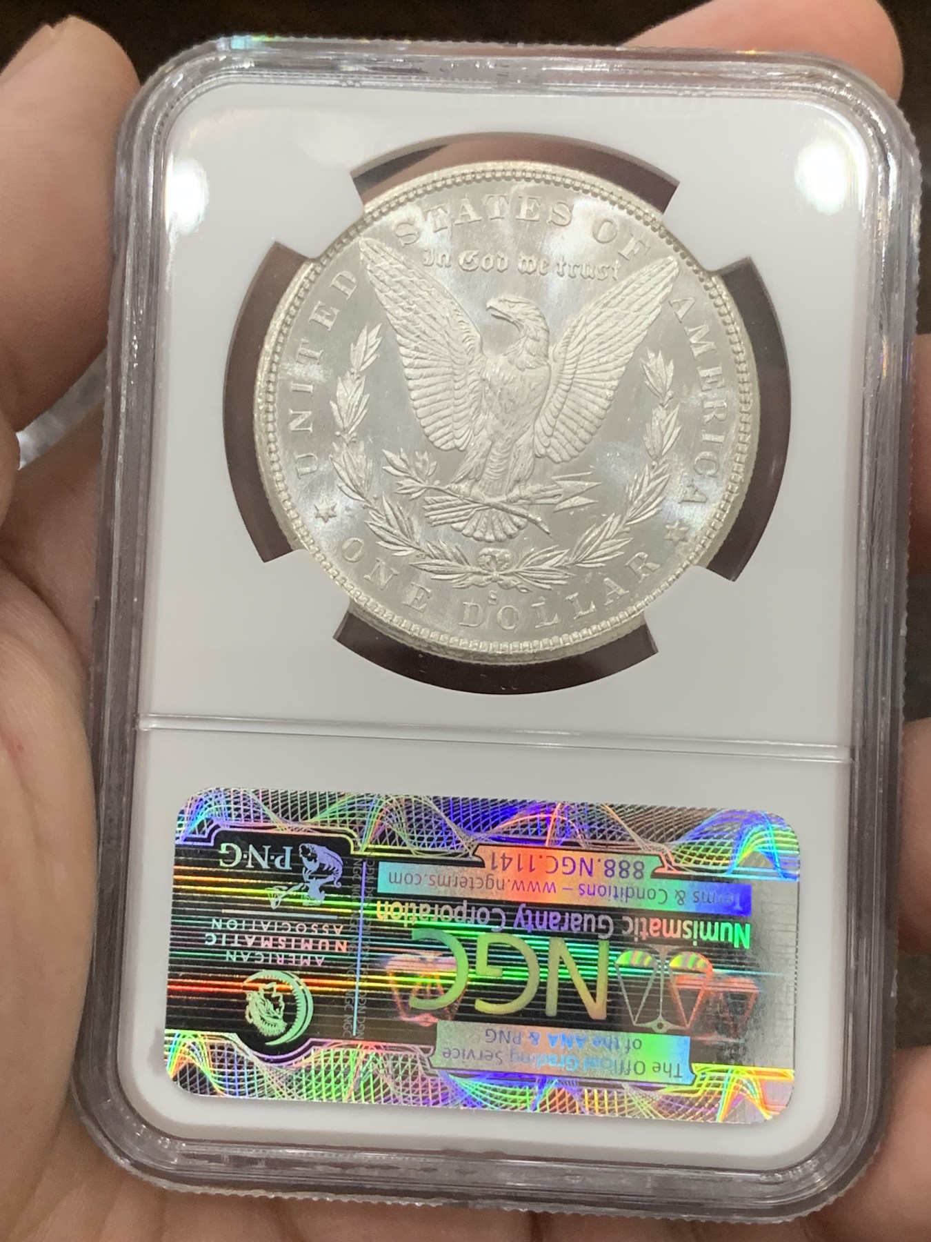 《竞宝斋》第196场-周日，周一 2场 (全场包邮) NGC-MS66PL 美国1880 摩根银币 美轮美奂 高等级分数