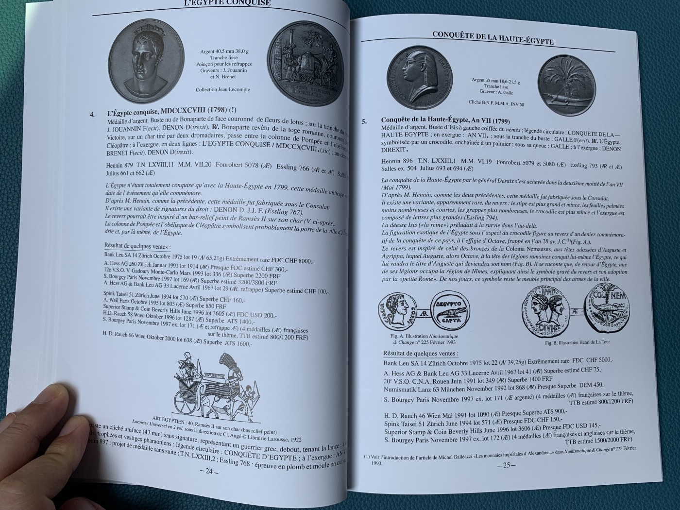 《竞宝斋》第196场-周日，周一 2场 (全场包邮) 拿破仑占领埃及时期币章目录，全新塑封拆出  大开本