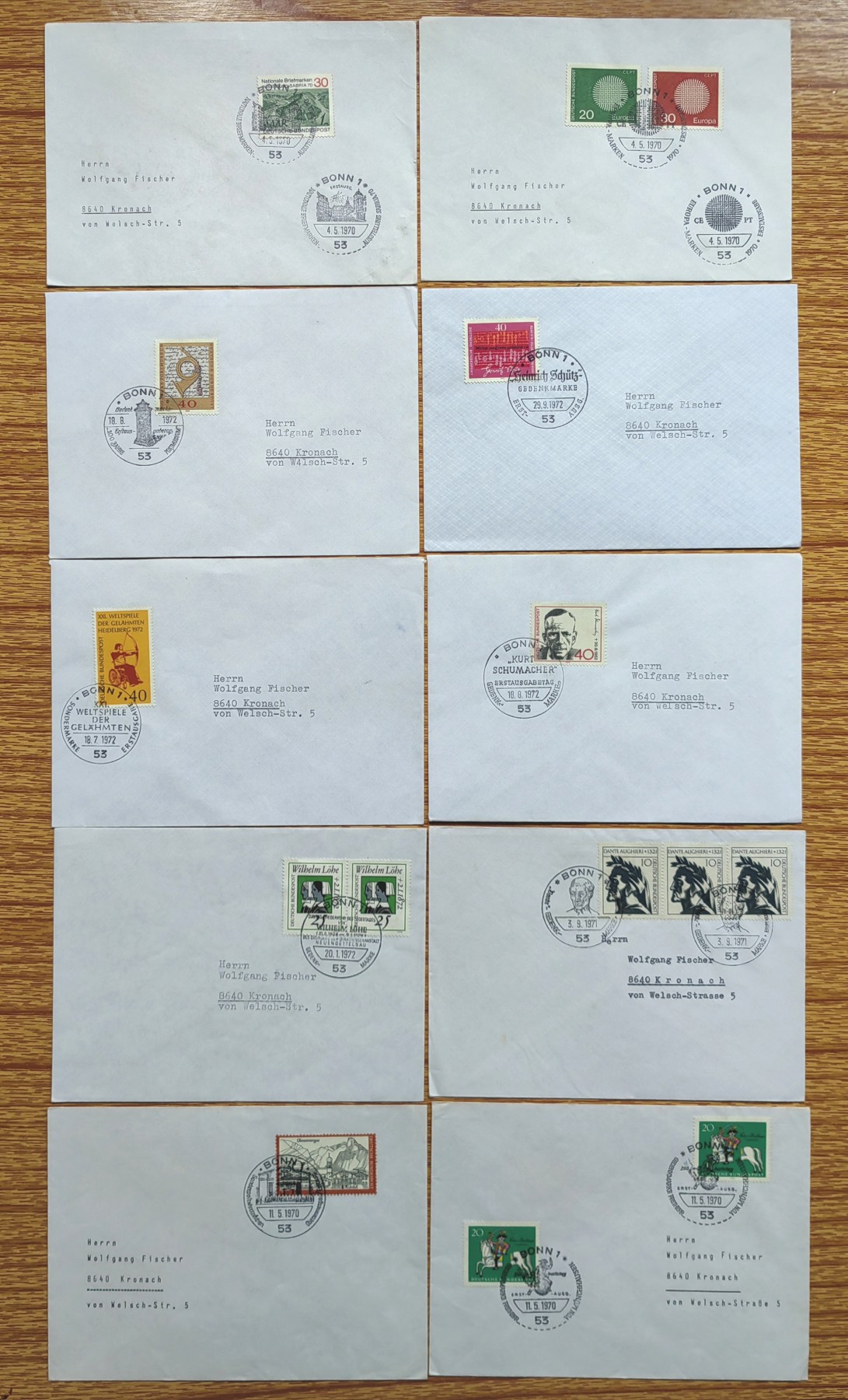 外国邮品第⑦场（秒杀） 德国精品纪念邮封10个（秒杀）