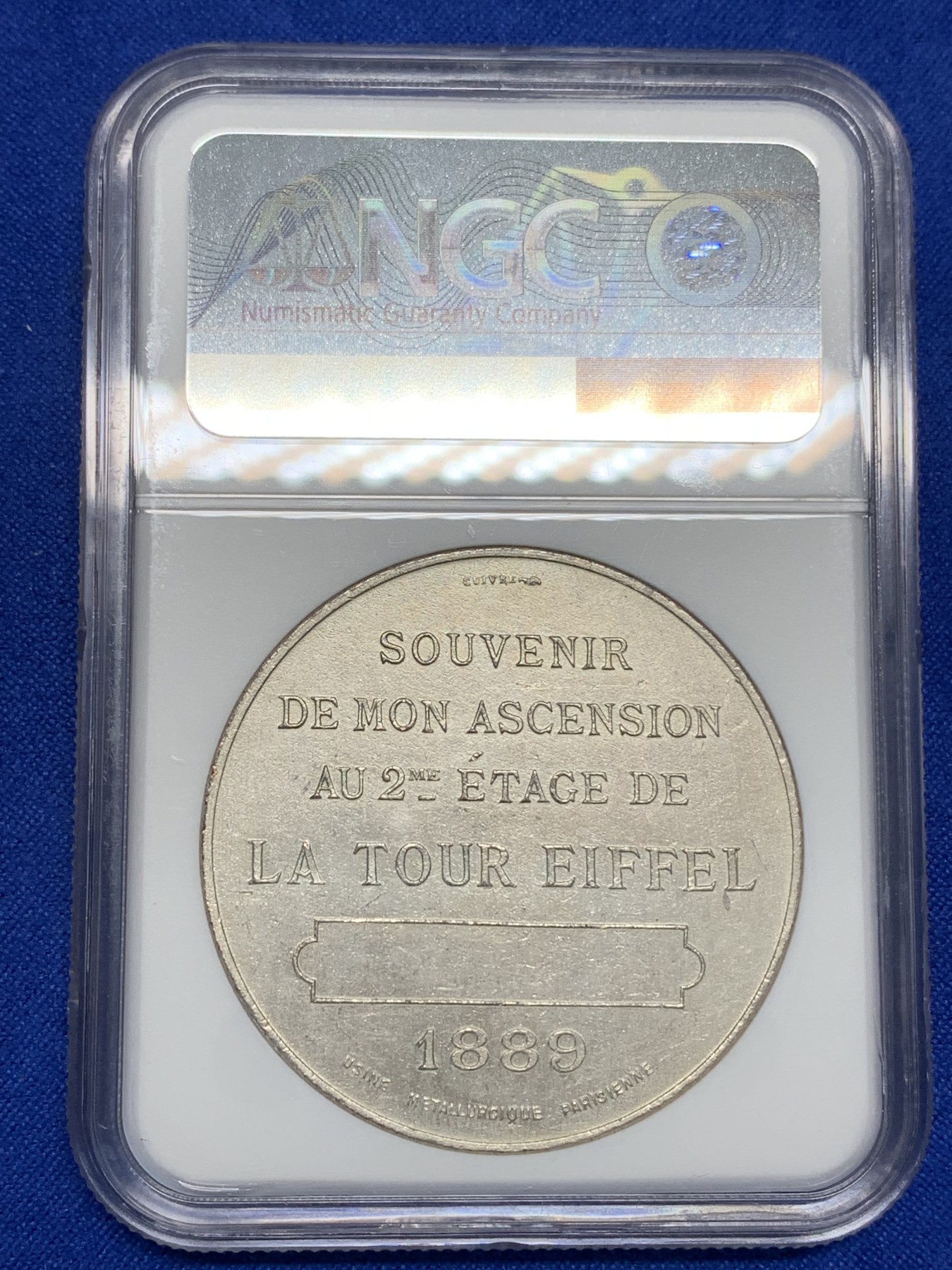 《竞宝斋》第196场-周日，周一 2场 (全场包邮) NGC UNC 法国 1889年埃菲尔铁塔纪念铜章