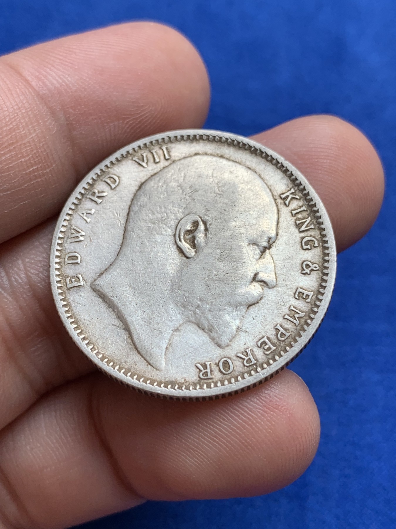 《竞宝斋》第196场-周日，周一 2场 (全场包邮) 英属印度爱德华七世1卢比和1/4卢比，1/4少见，品相不错，无大磕碰