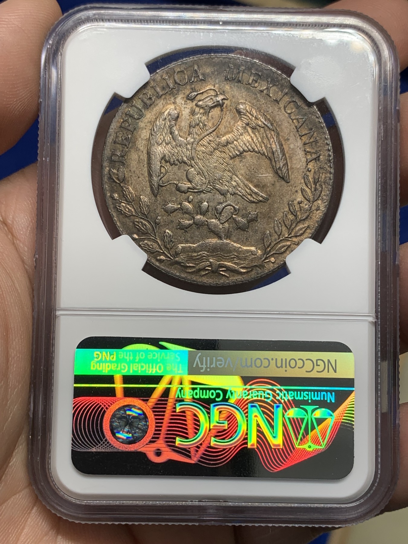 《竞宝斋》第196场-周日，周一 2场 (全场包邮) NGC-AUD 墨西哥 1888年 8R 鹰洋银币 稀少年份 深彩包浆 细节不错