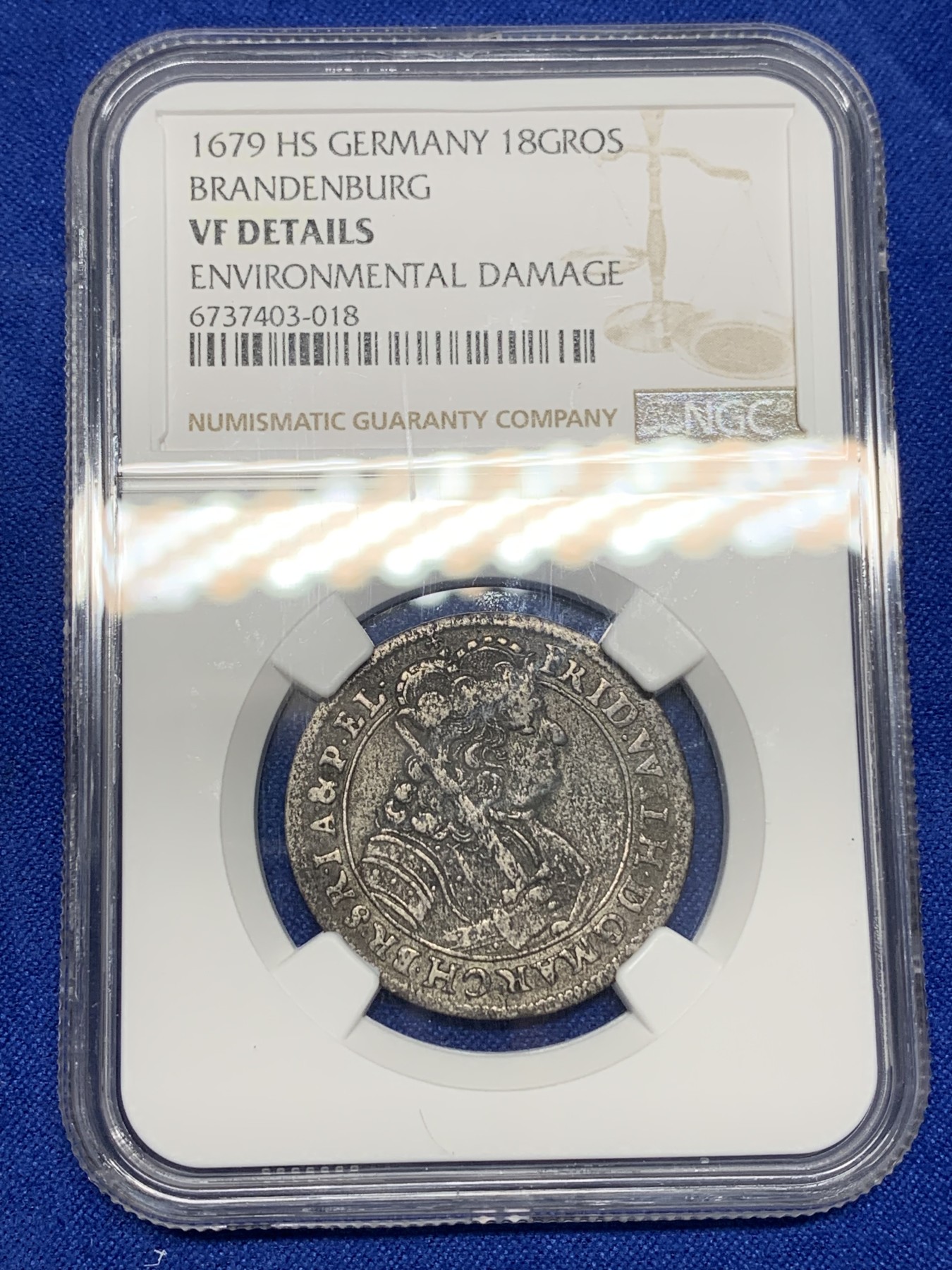 《竞宝斋》第196场-周日，周一 2场 (全场包邮) NGC VFD 波兰立陶宛1679年18G银币