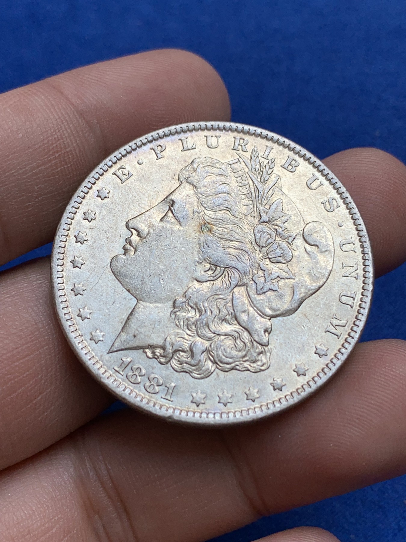 《竞宝斋》第196场-周日，周一 2场 (全场包邮) 美国1881年摩根1美元大银币 细节不错