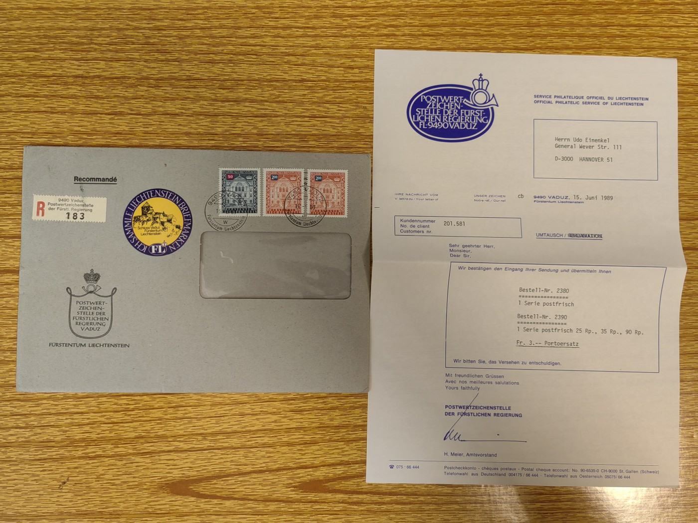 外国邮品第⑦场（秒杀） 列支敦士登公国大型邮封（秒杀）