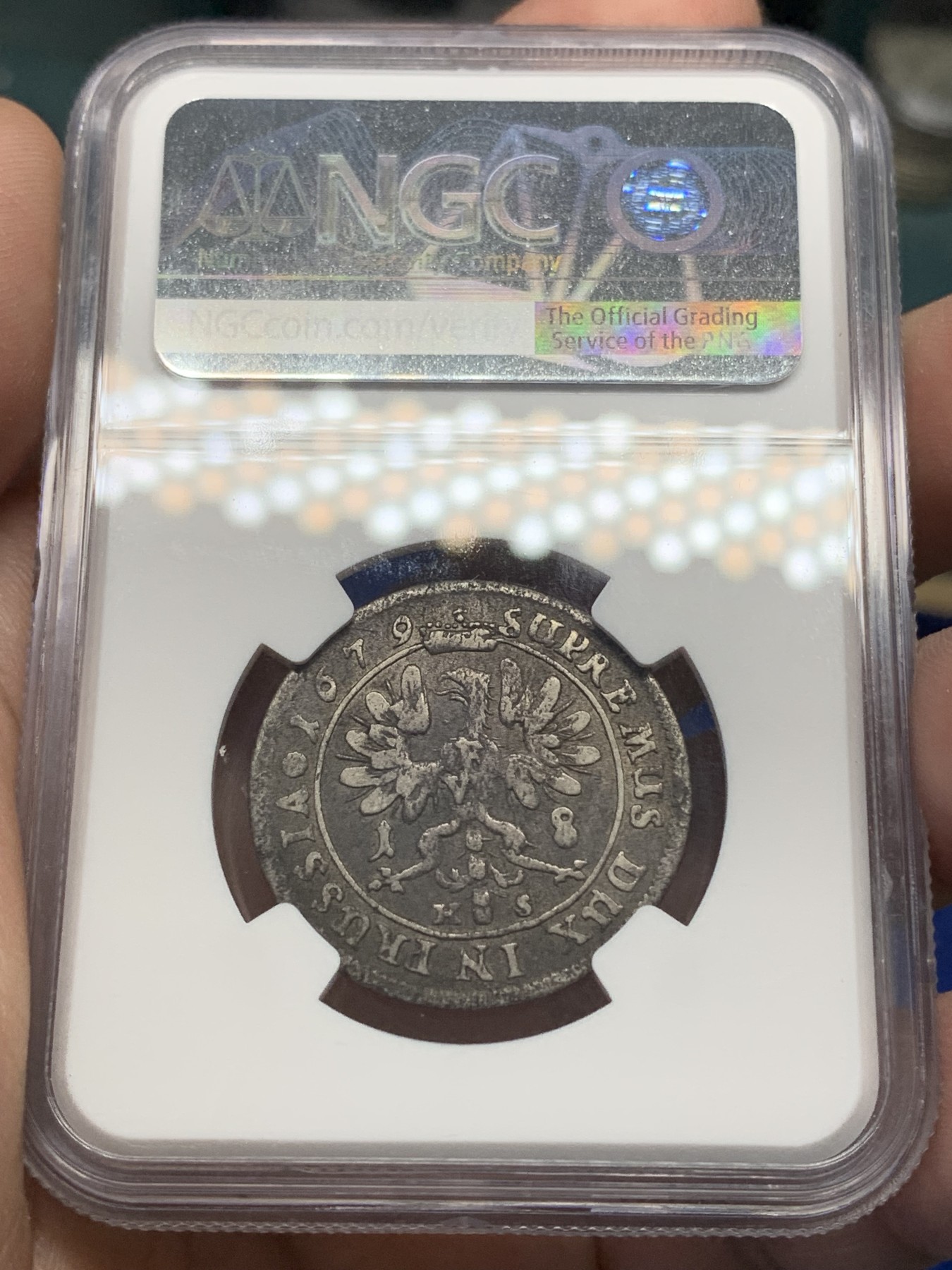 《竞宝斋》第196场-周日，周一 2场 (全场包邮) NGC VFD 波兰立陶宛1679年18G银币