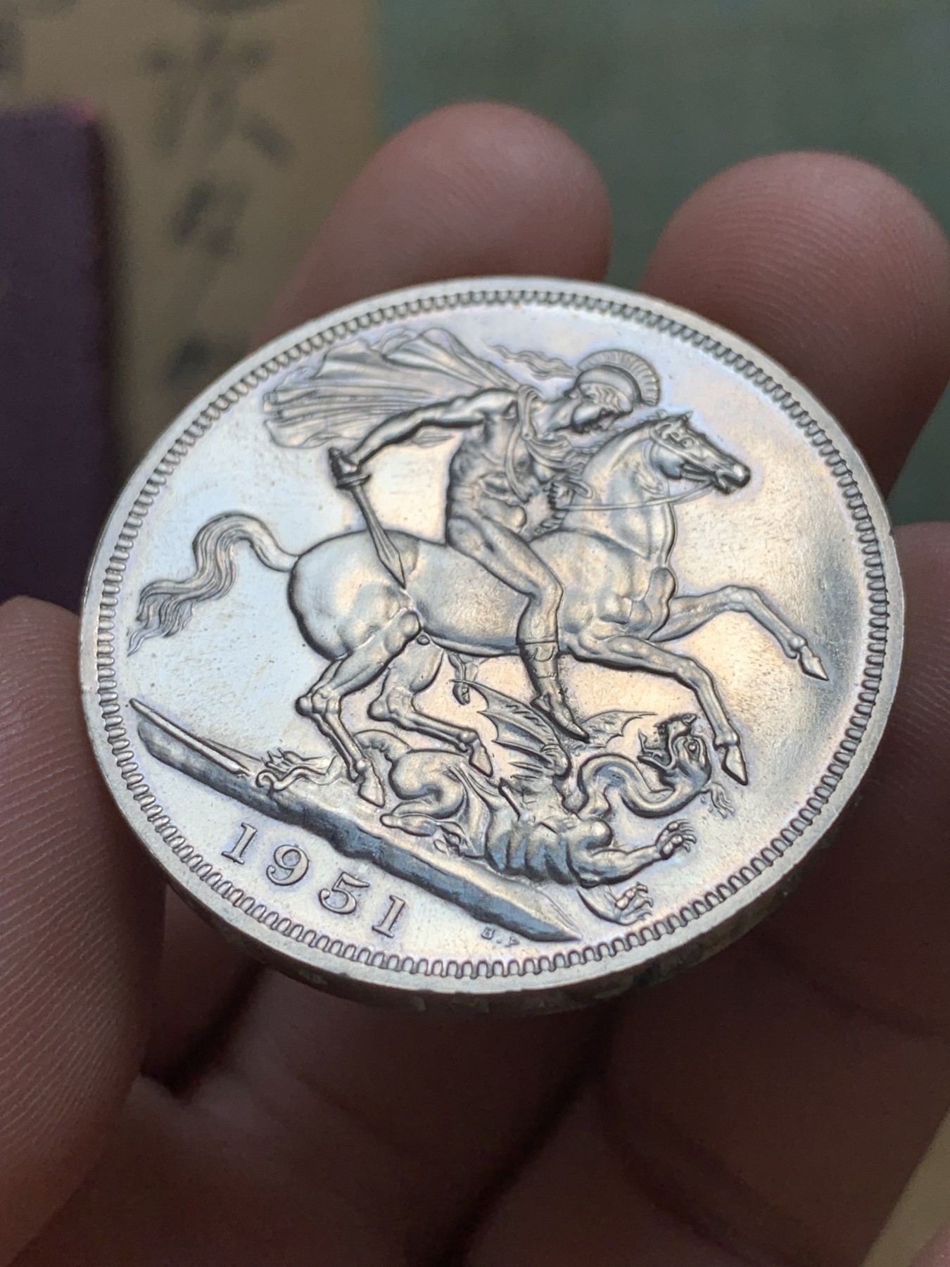 《竞宝斋》第196场-周日，周一 2场 (全场包邮) 英国 1951 最后的镍马剑 盒装  细节见图