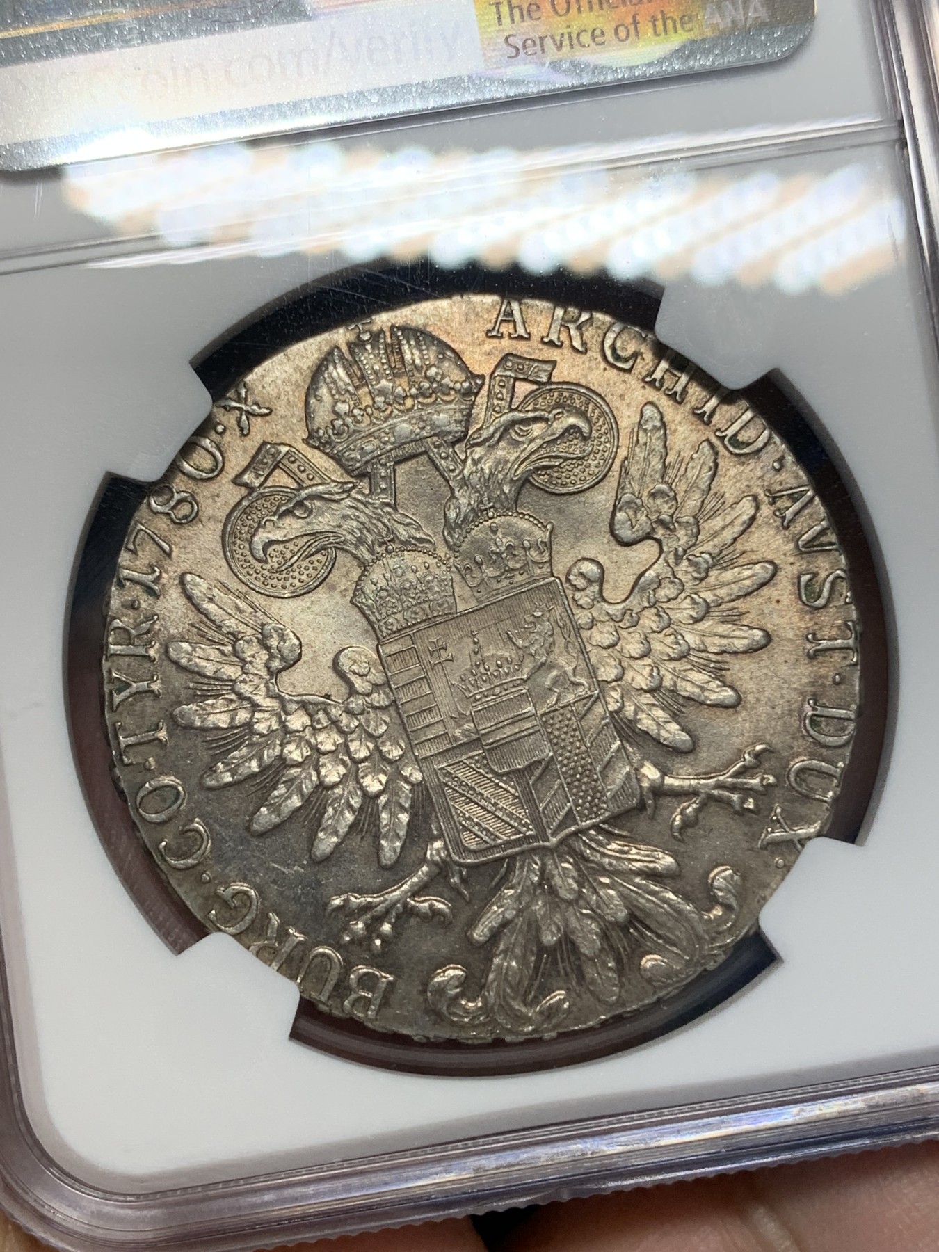 《竞宝斋》第196场-周日，周一 2场 (全场包邮) NGC-MS63 奥地利1780年大奶妈银币 H58二战前铸造 双须小尺寸版