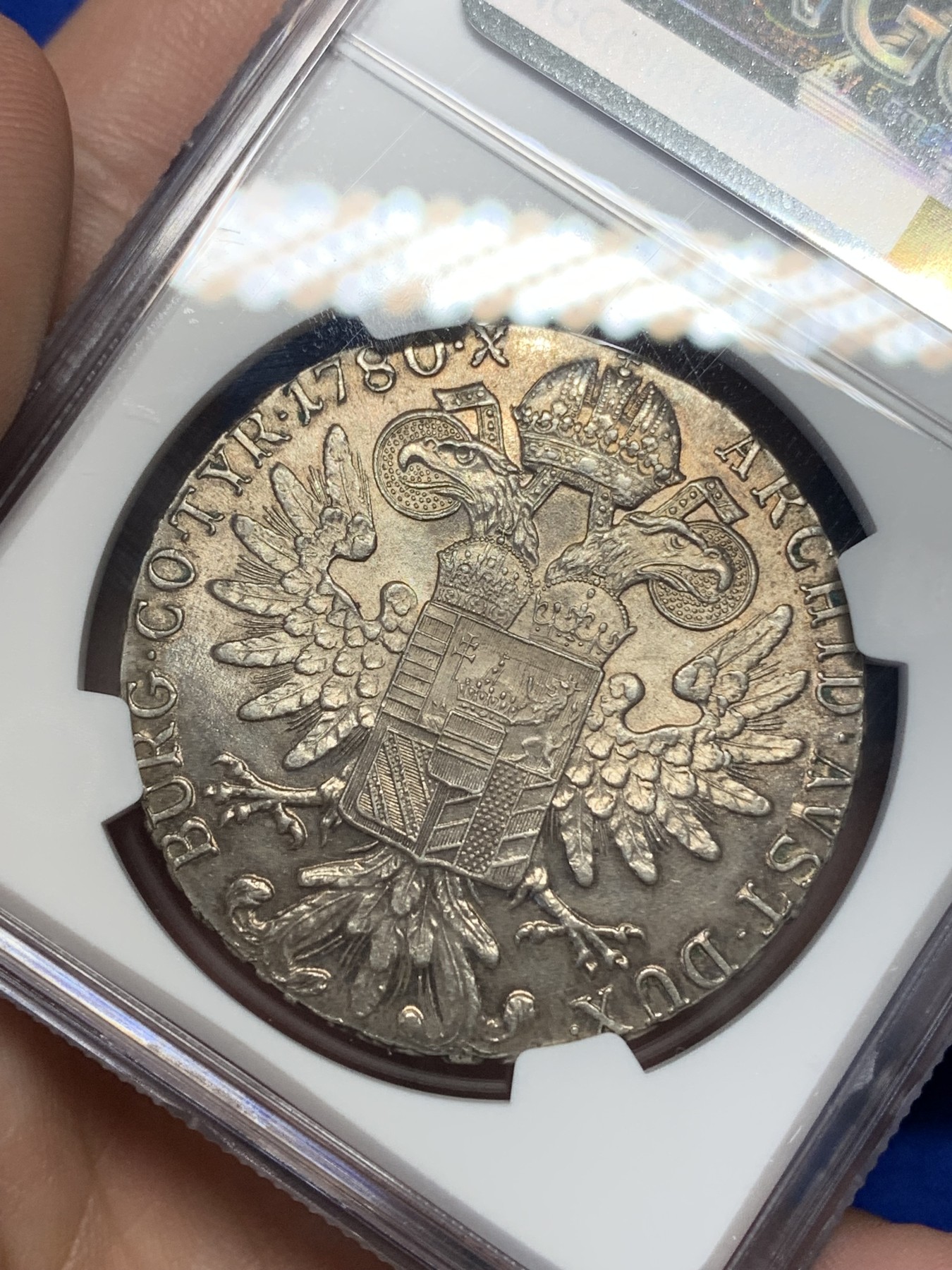 《竞宝斋》第196场-周日，周一 2场 (全场包邮) NGC-MS63 奥地利1780年大奶妈银币 H58二战前铸造 双须小尺寸版