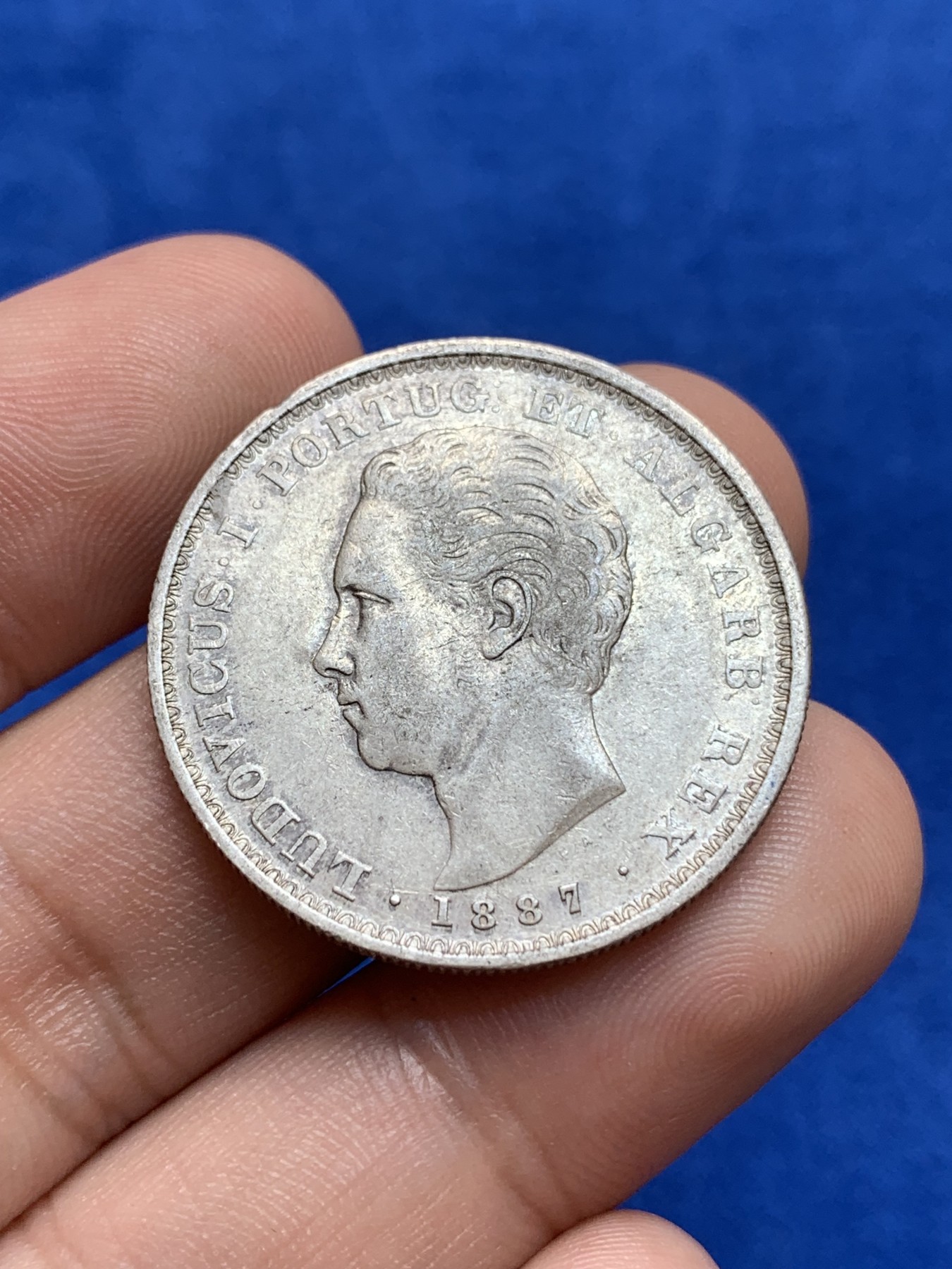 《竞宝斋》第196场-周日，周一 2场 (全场包邮) 葡萄牙1887路易斯 500瑞斯银币 少见品种