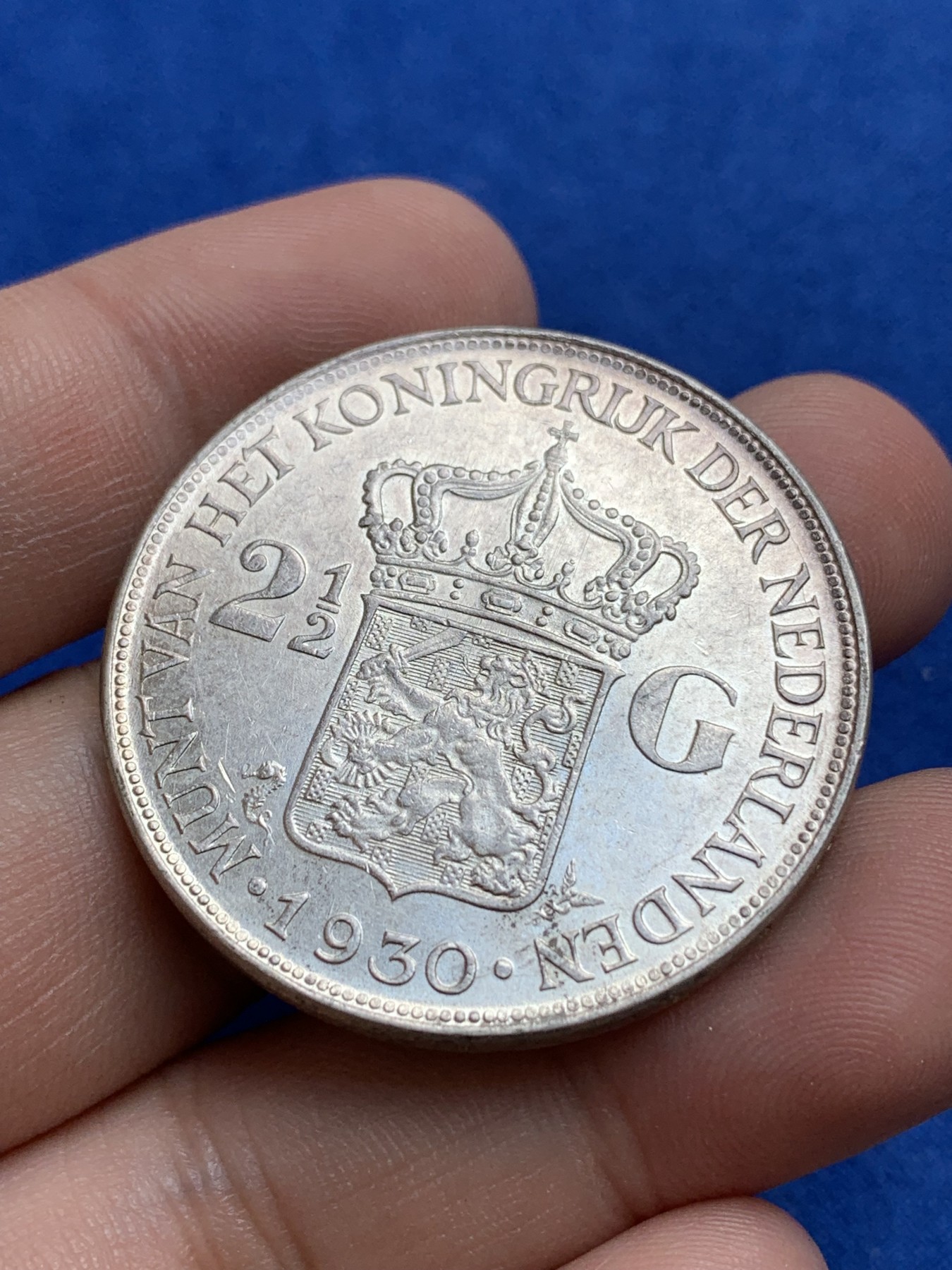 《竞宝斋》第196场-周日，周一 2场 (全场包邮) 荷兰1930年威廉明娜2.5盾大银币