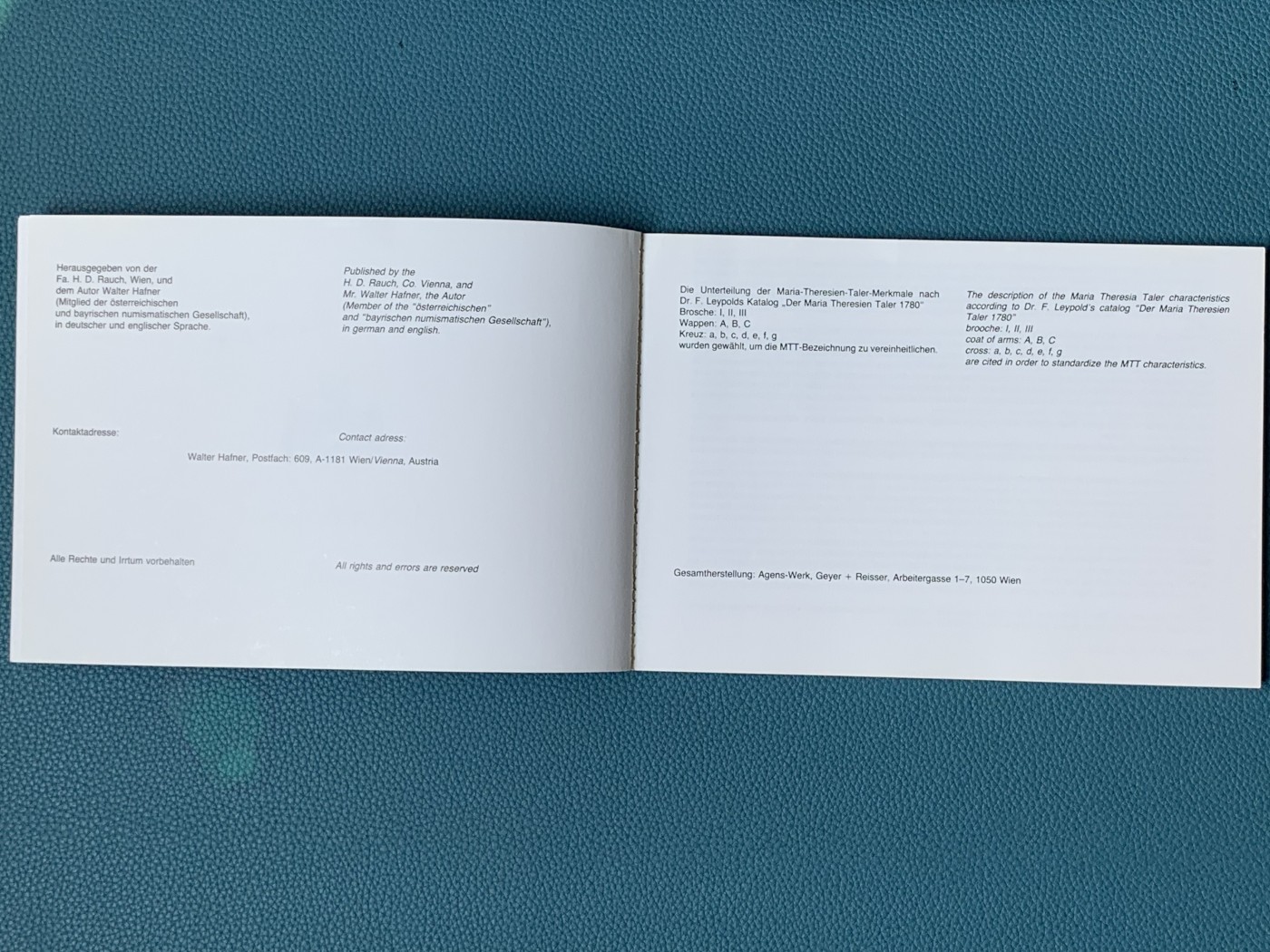 《竞宝斋》第196场-周日，周一 2场 (全场包邮) 1780大奶妈最权威Hafner目录，十分稀有的存在，完美解决1780至今的所有大奶妈版别疑问