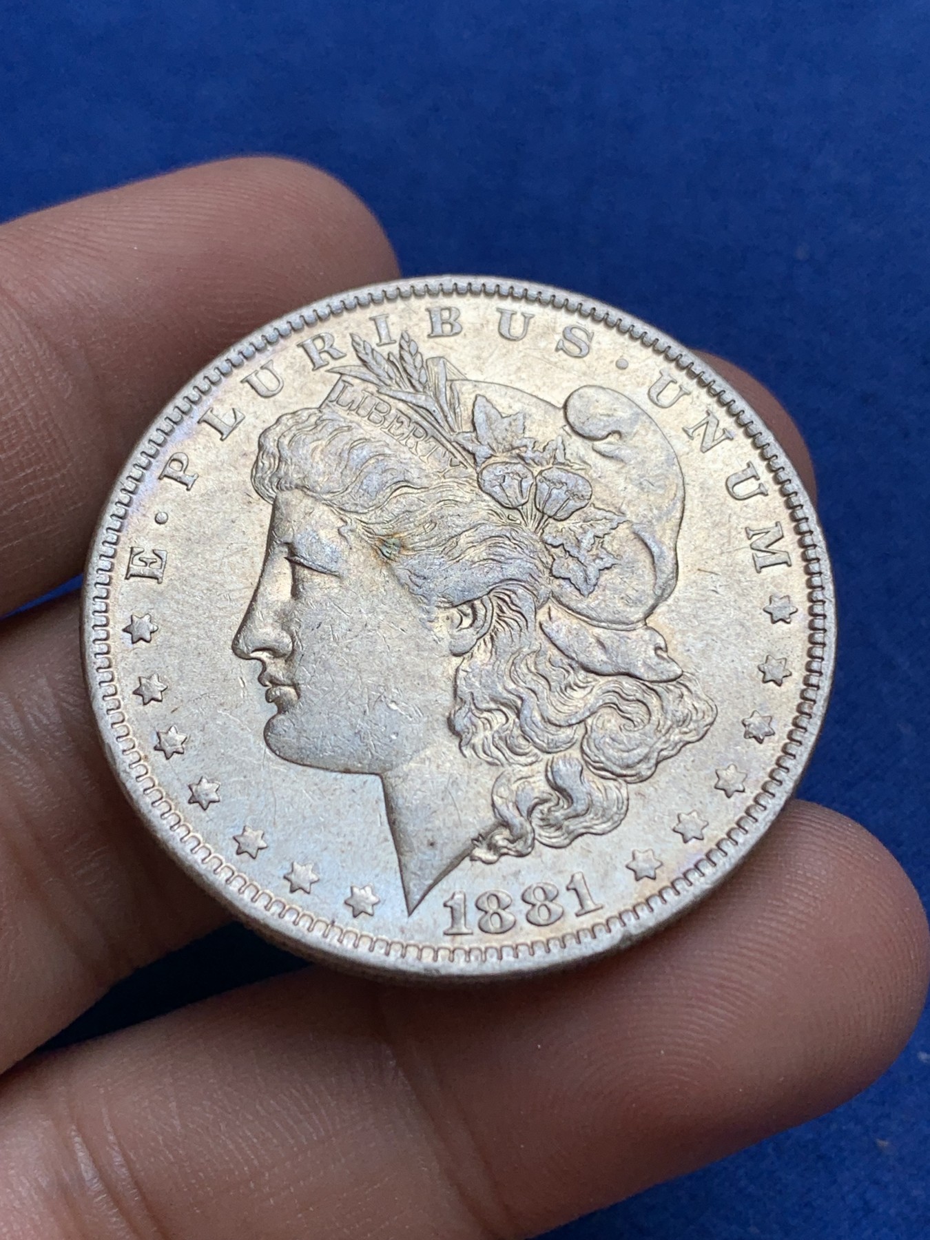 《竞宝斋》第196场-周日，周一 2场 (全场包邮) 美国1881年摩根1美元大银币 细节不错