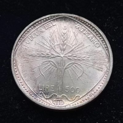 【淘币小摊】第一百七十三拍  散币场 周四至周日 四连拍   满百包邮 - 1968年梵蒂冈保罗六世500里拉FAO银币 29mm11克835银