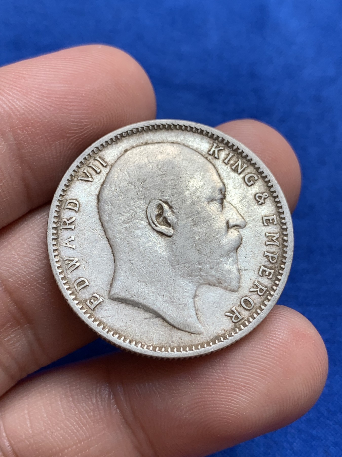 《竞宝斋》第196场-周日，周一 2场 (全场包邮) 英属印度爱德华七世1卢比和1/4卢比，1/4少见，品相不错，无大磕碰