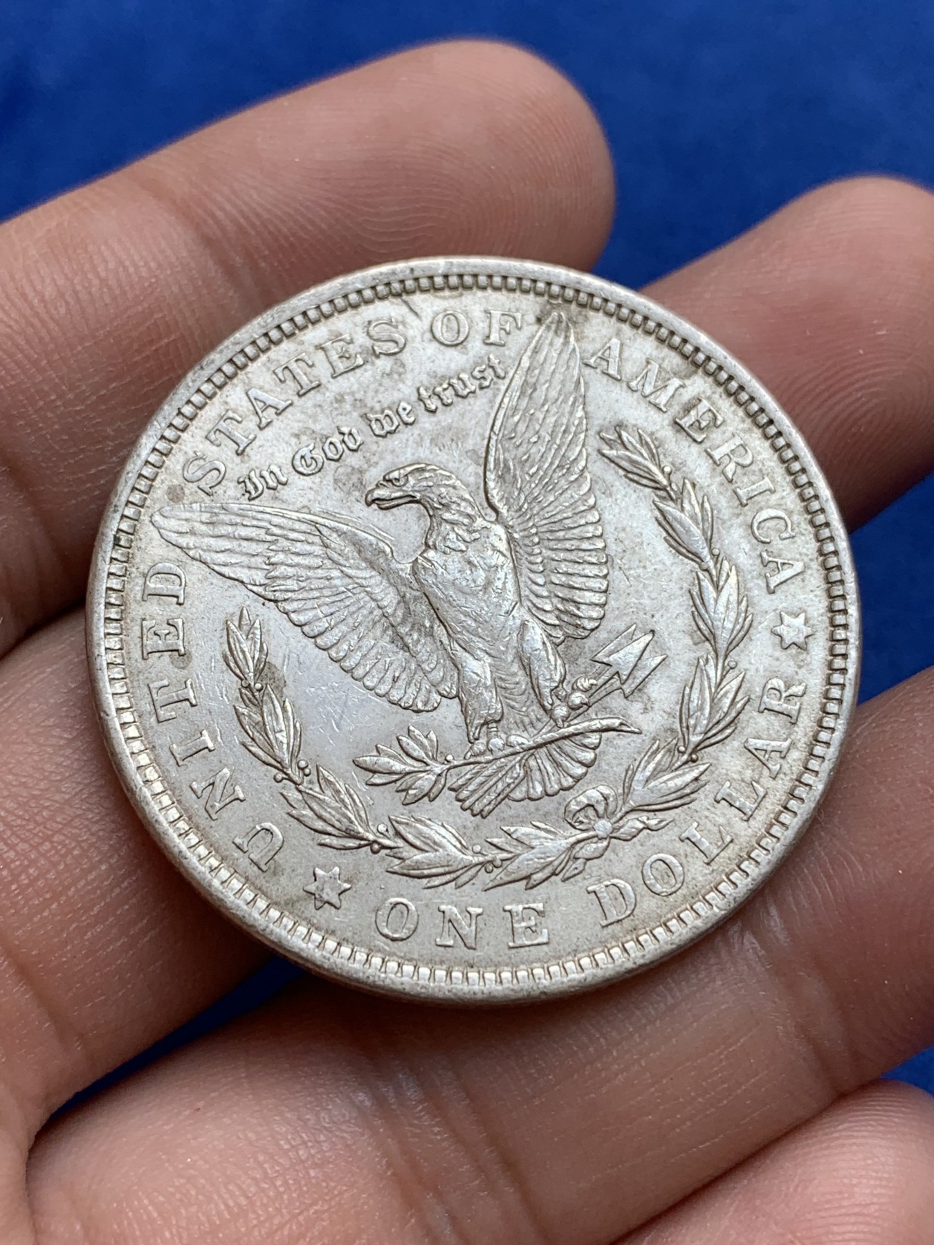 《竞宝斋》第196场-周日，周一 2场 (全场包邮) 美国1921年摩根1美元大银币 带光