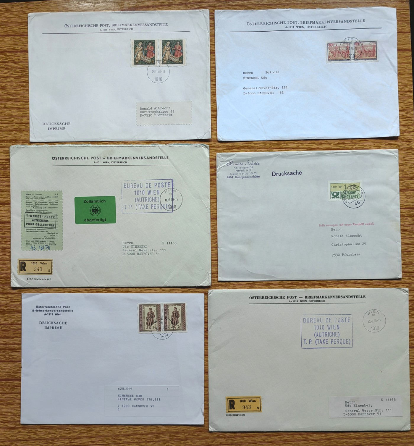 外国邮品第⑦场（秒杀） 奥地利大型邮封6个（秒杀）