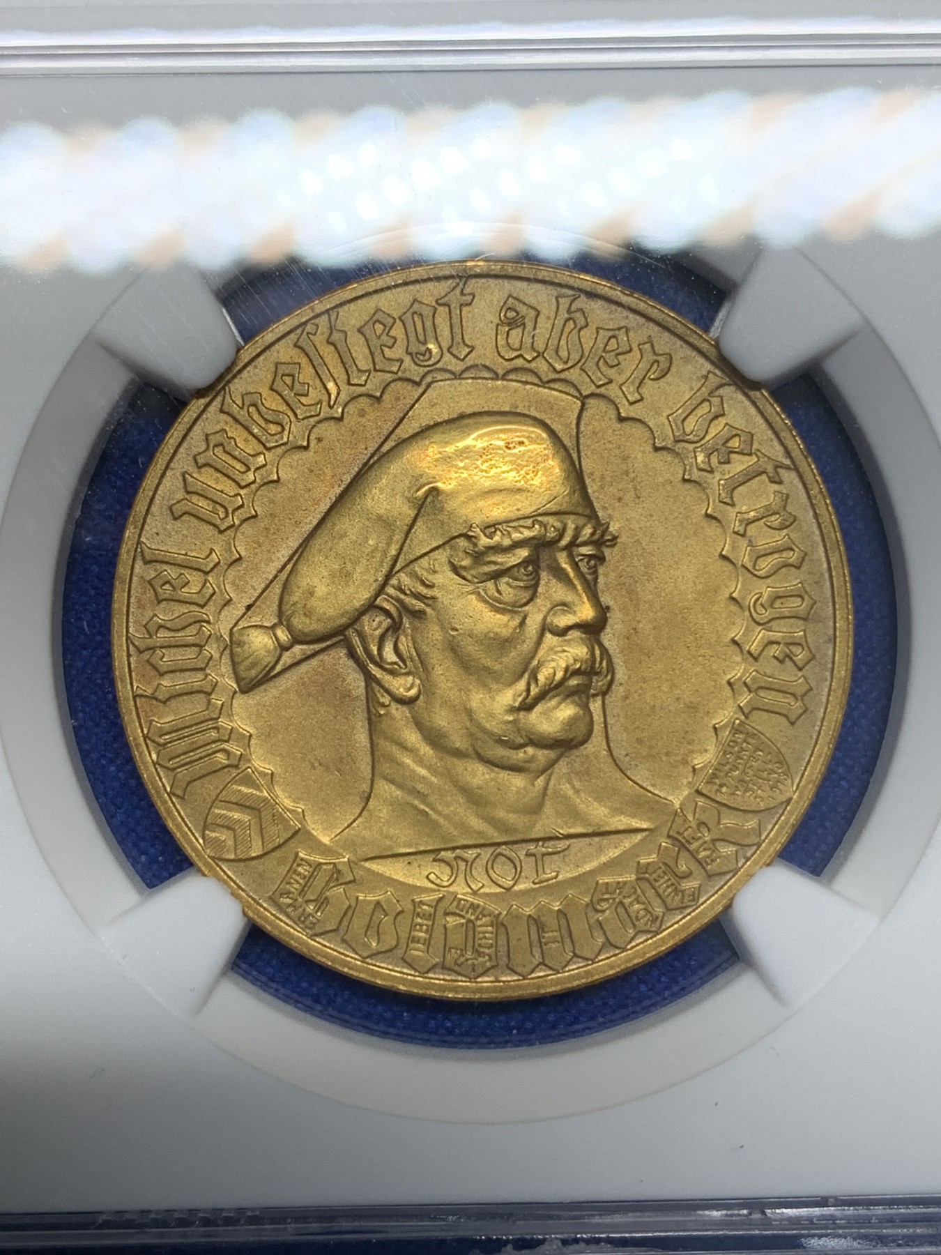 《竞宝斋》第196场-周日，周一 2场 (全场包邮) NGC-UNCD 1923年德国紧急状态时期比勒菲尔德金马克 未见清洗 状态好