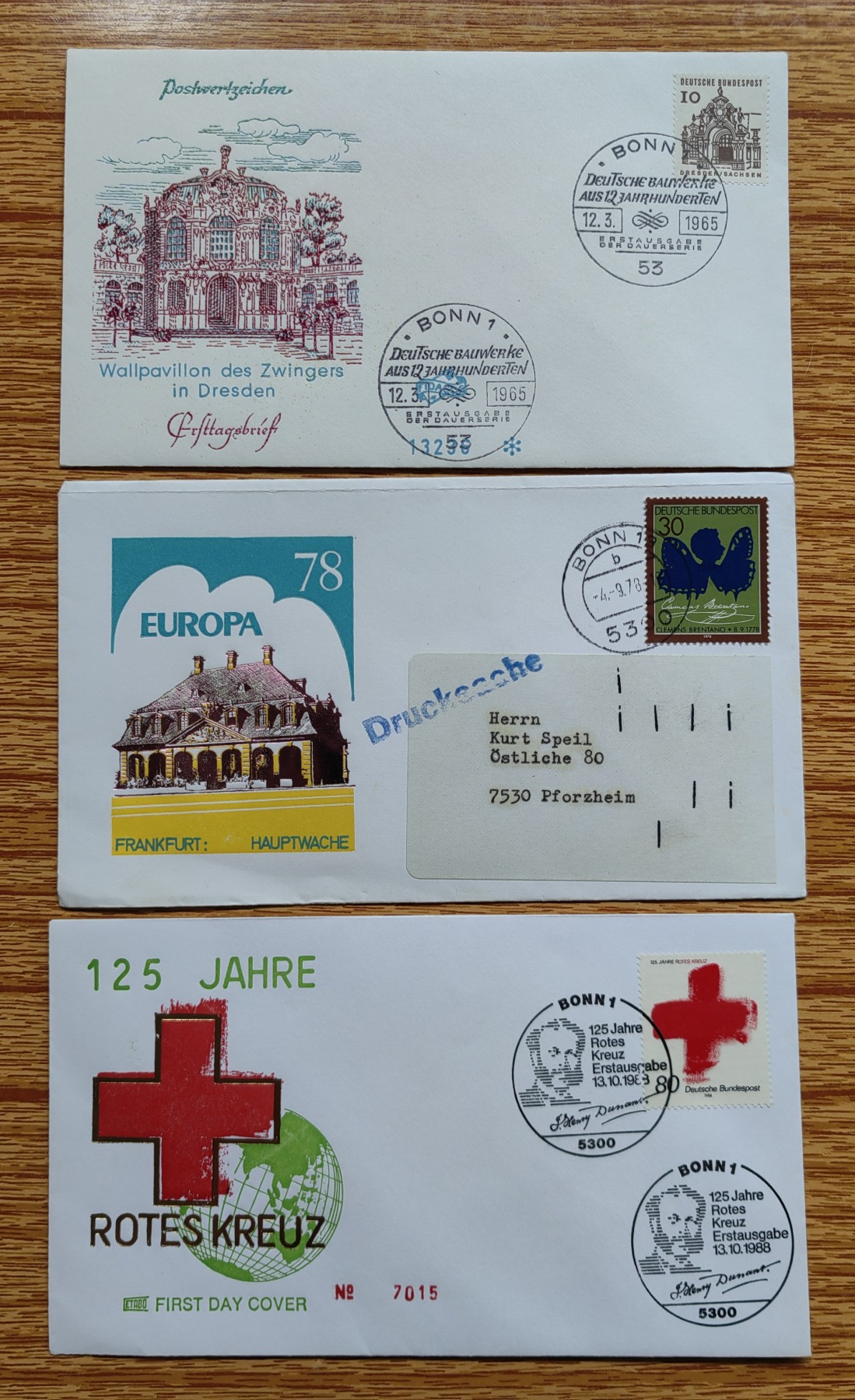 外国邮品第⑦场（秒杀） 德国纪念邮封烫金&凹凸印（秒杀）