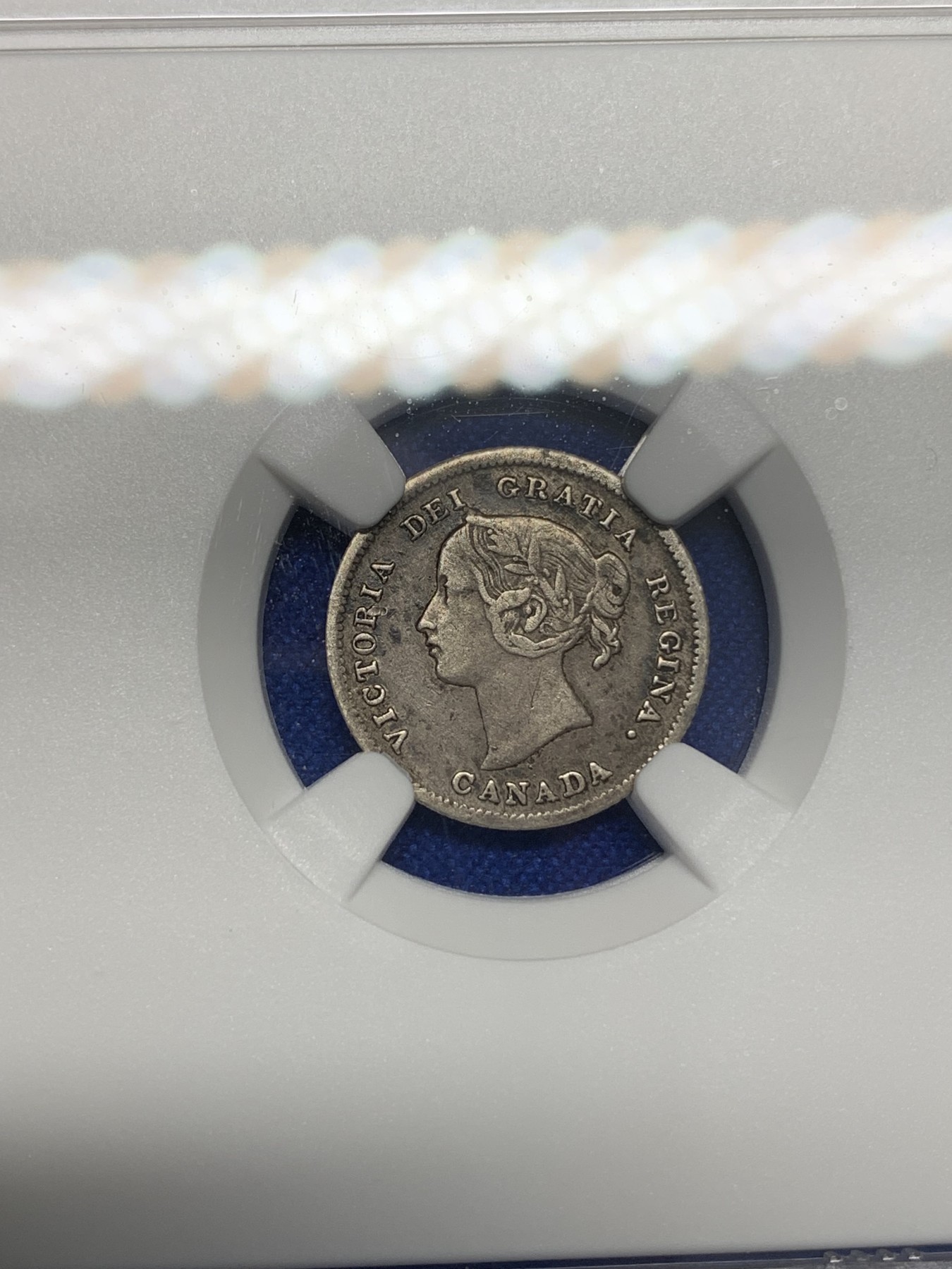 《竞宝斋》第196场-周日，周一 2场 (全场包邮) NGC VF35 1899年加拿大5分银币 极少品种