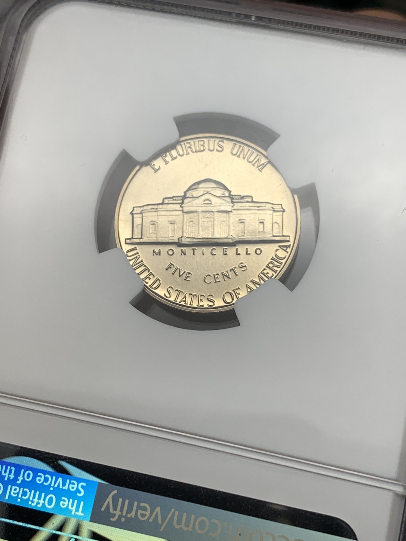 《竞宝斋》第196场-周日，周一 2场 (全场包邮) NGC-PF67 1963年美国杰斐逊5分  少见早期精制版本  67分超高分