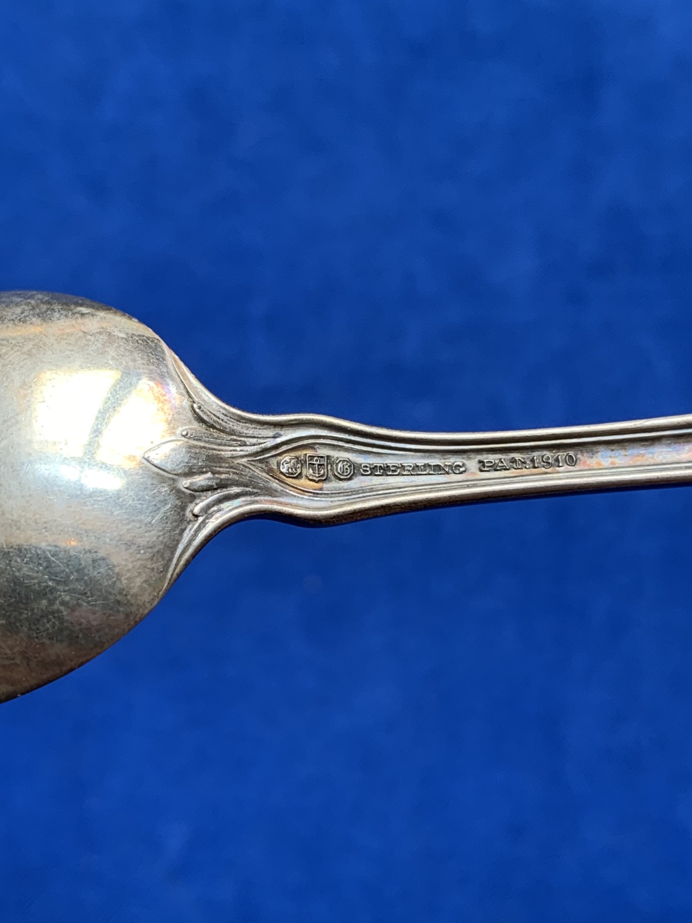 《竞宝斋》第196场-周日，周一 2场 (全场包邮) 1910古董花卉925银勺 14cm 16g